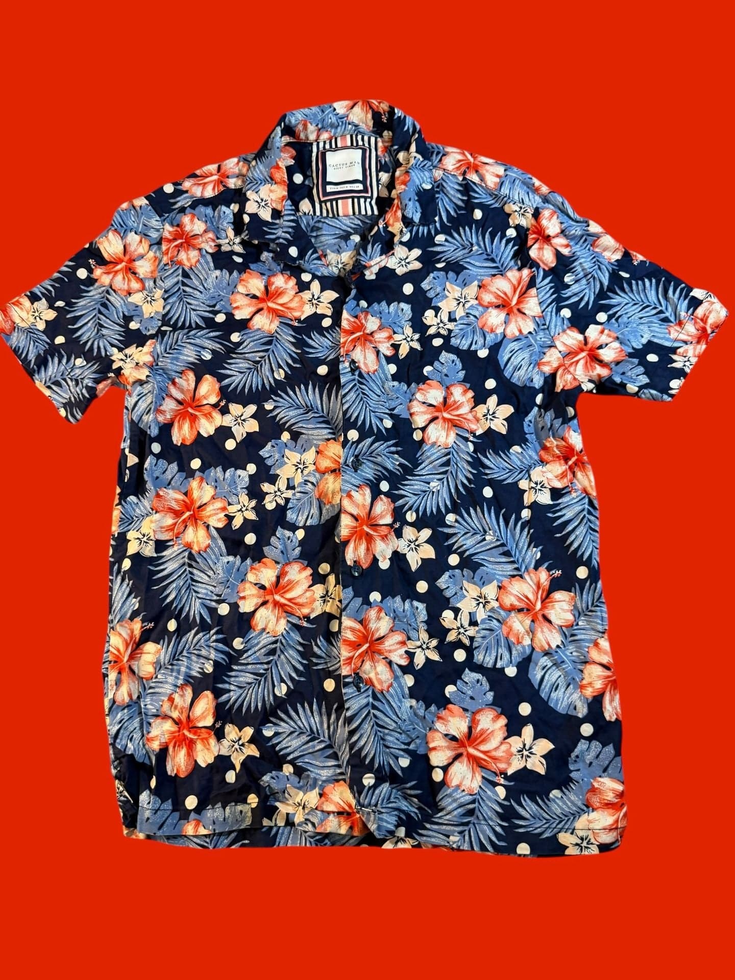 Cactus Man Ricky Singh Men's Floral Hawaiian Short Sleeve Button Up Shirt - Image 1