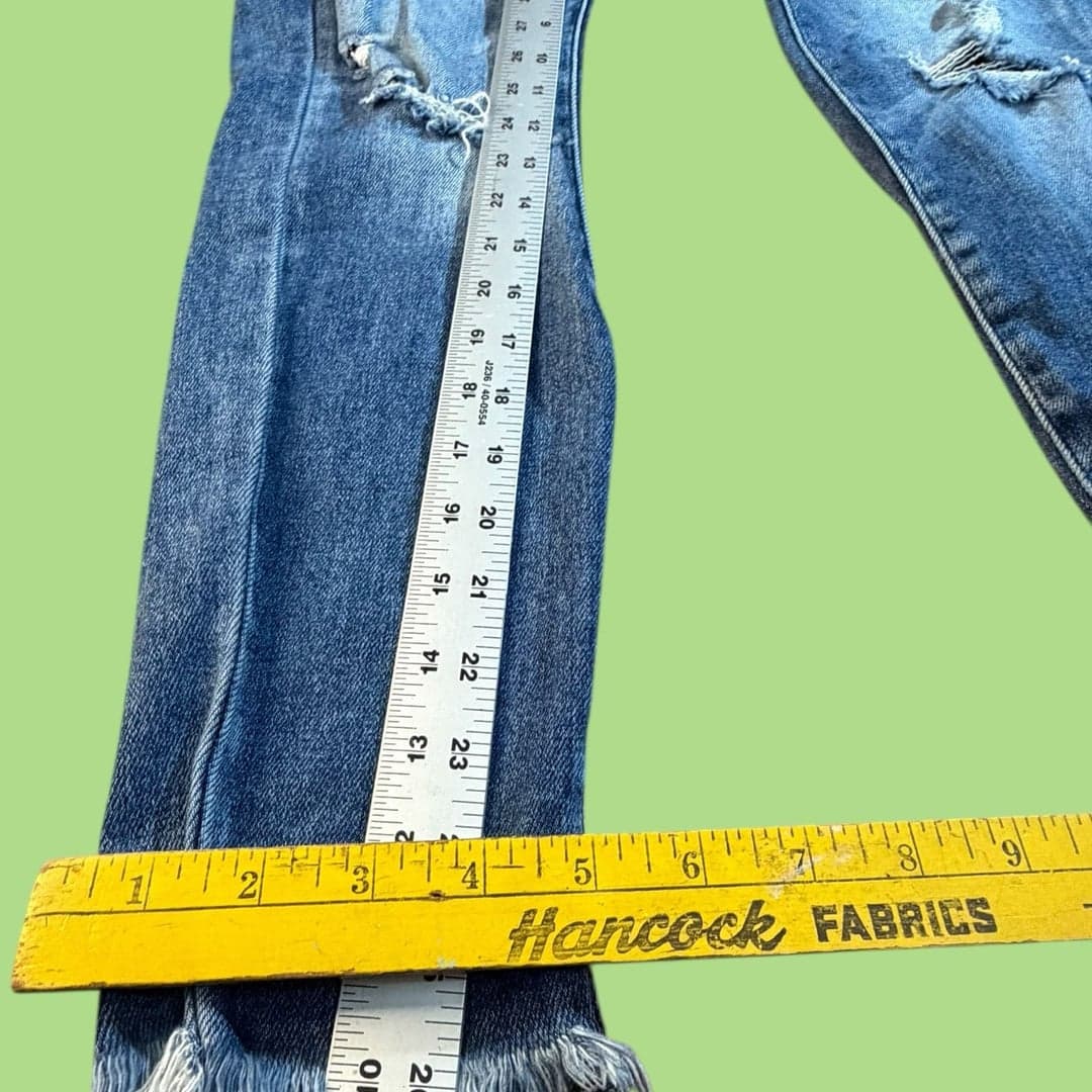 KanCan Signature Mid-Rise Ankle Skinny Distressed Raw Hem Jeans Size 28 - Thumbnail 9