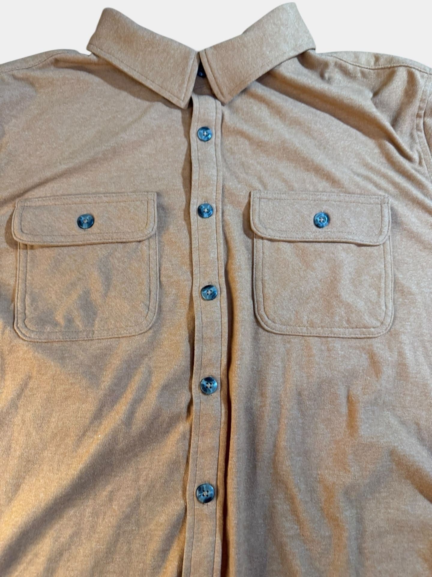 Magellan Outdoors Men's Campfire Flex Classic Fit Long Sleeve Shirt Tan 3XL - Thumbnail 6