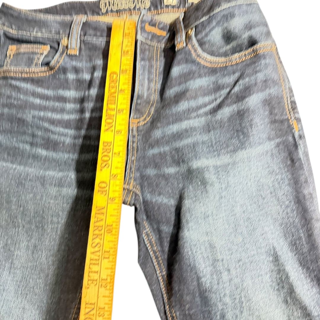 Miss Me Skinny Jeans Womens 27 Dark Wash Embellished Fleur De Lis - Thumbnail 7