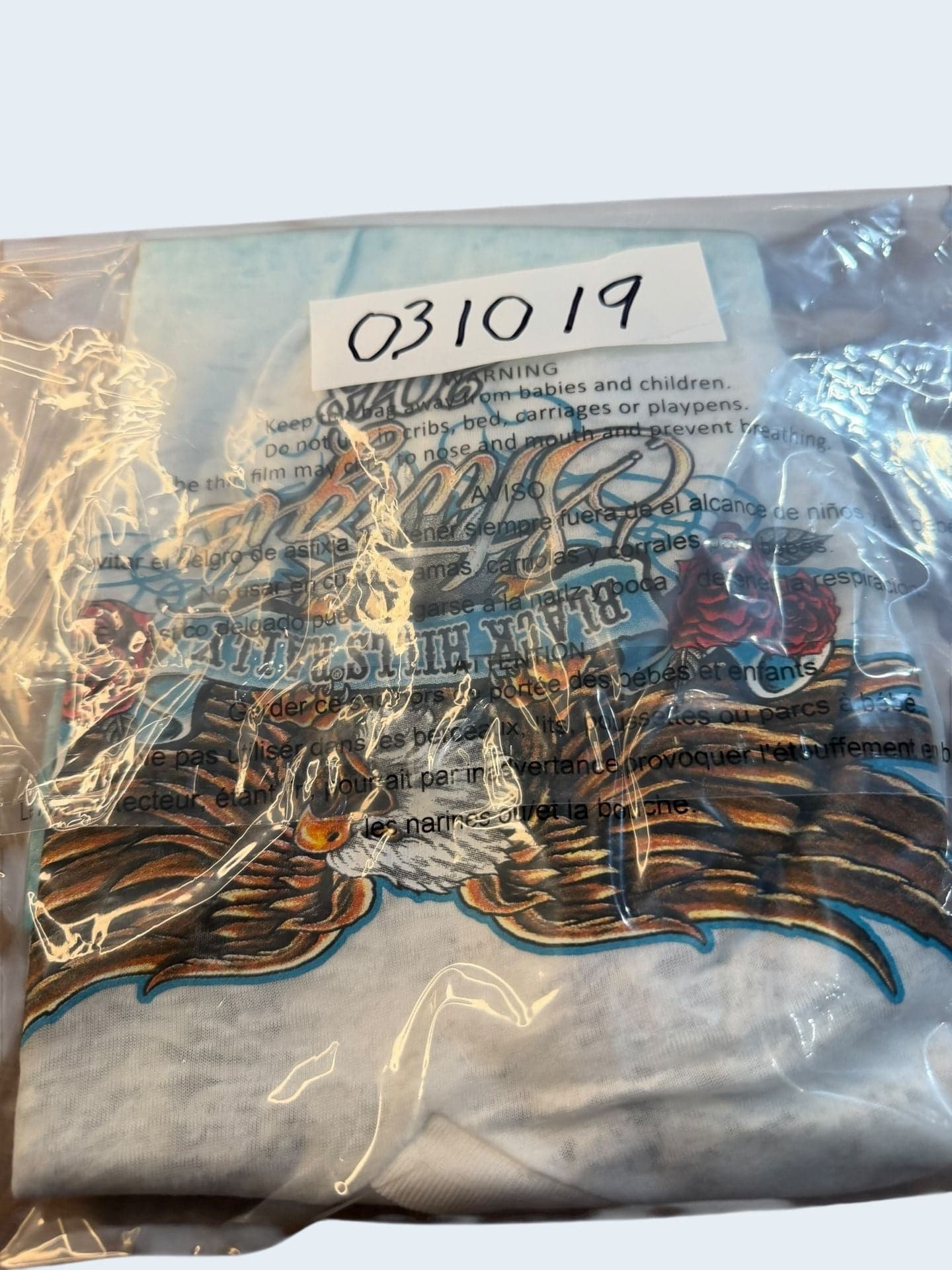 Womens Sturgis 2018 Black Hills Rally Eagle Graphic V-Neck T-Shirt Size L - Thumbnail 8