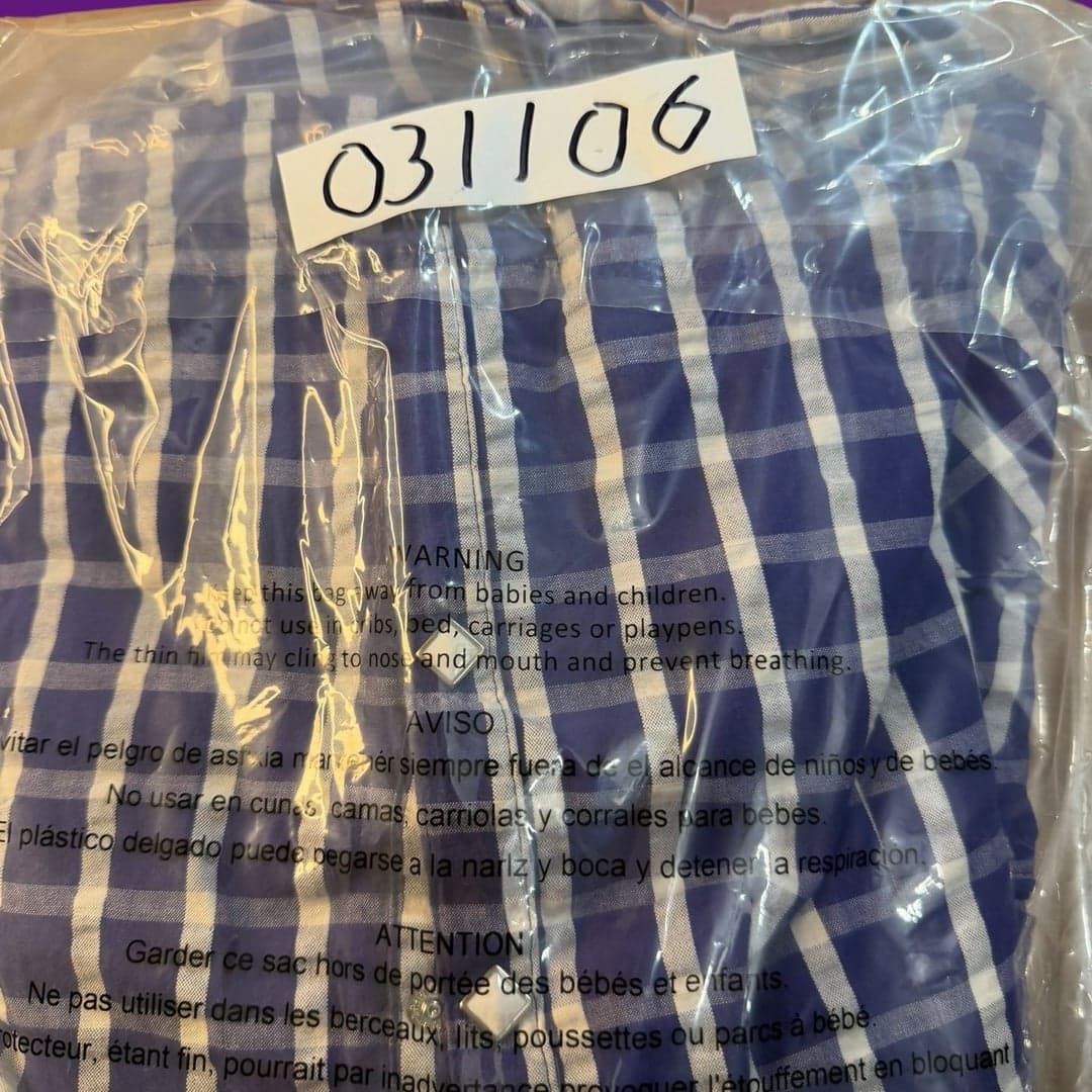 Cruel Girl Blue and White Plaid Western Pearl Snap Long Sleeve Shirt Size L - Thumbnail 9