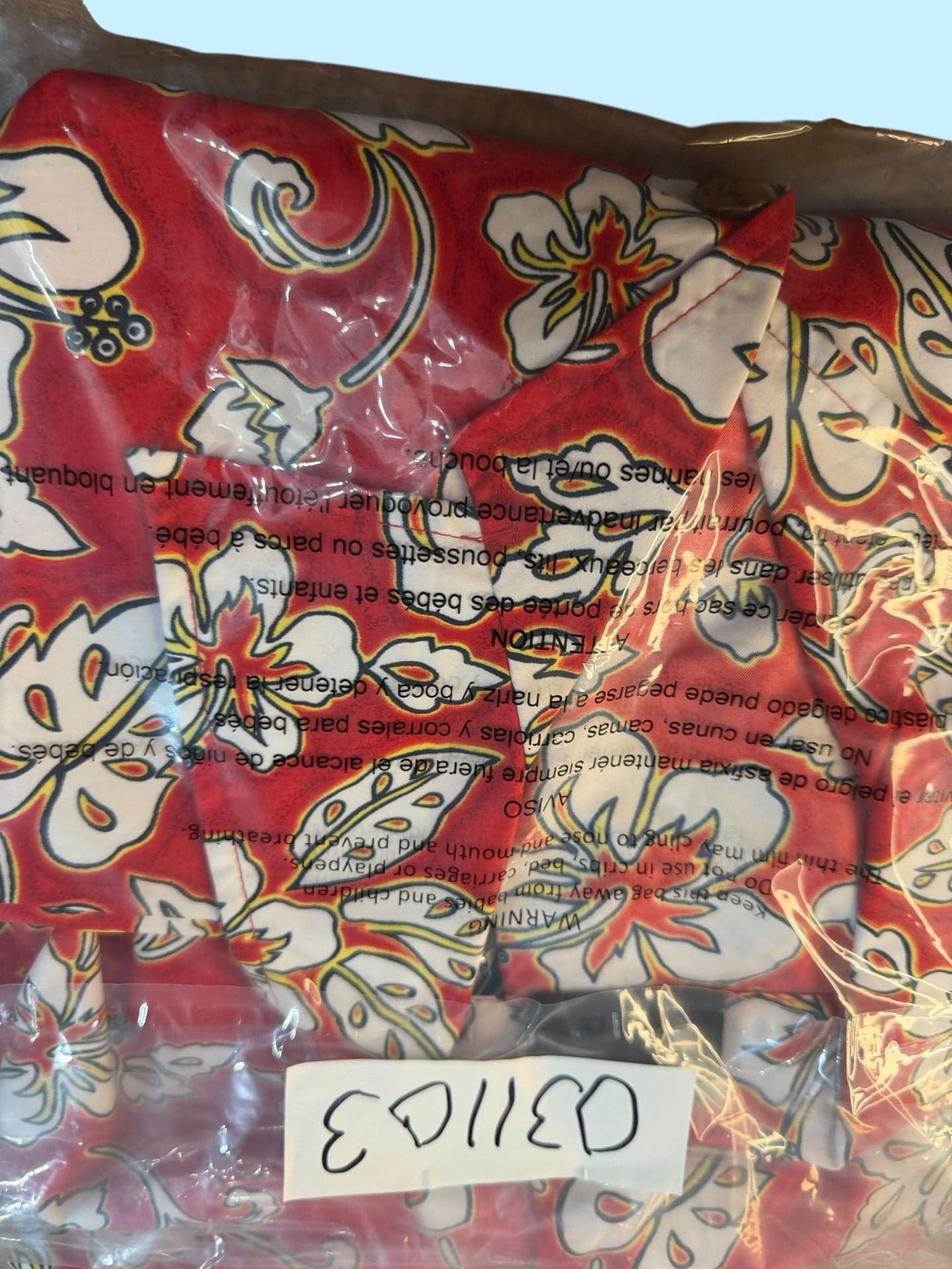 ODO Men's Red Hibiscus Floral Tropical Hawaiian Aloha Shirt Size Large - Thumbnail 6