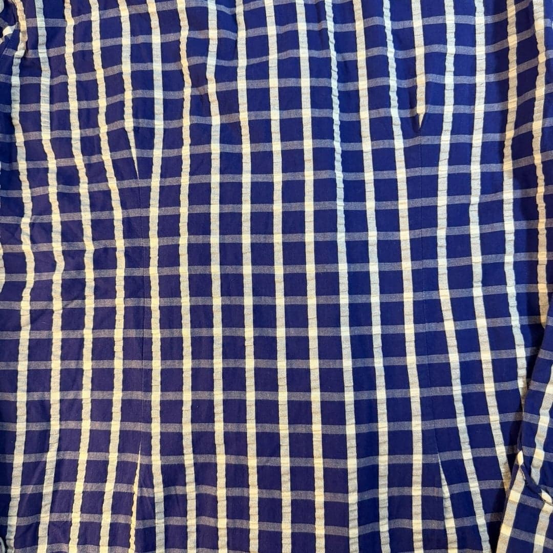 Cruel Girl Blue and White Plaid Western Pearl Snap Long Sleeve Shirt Size L - Thumbnail 7