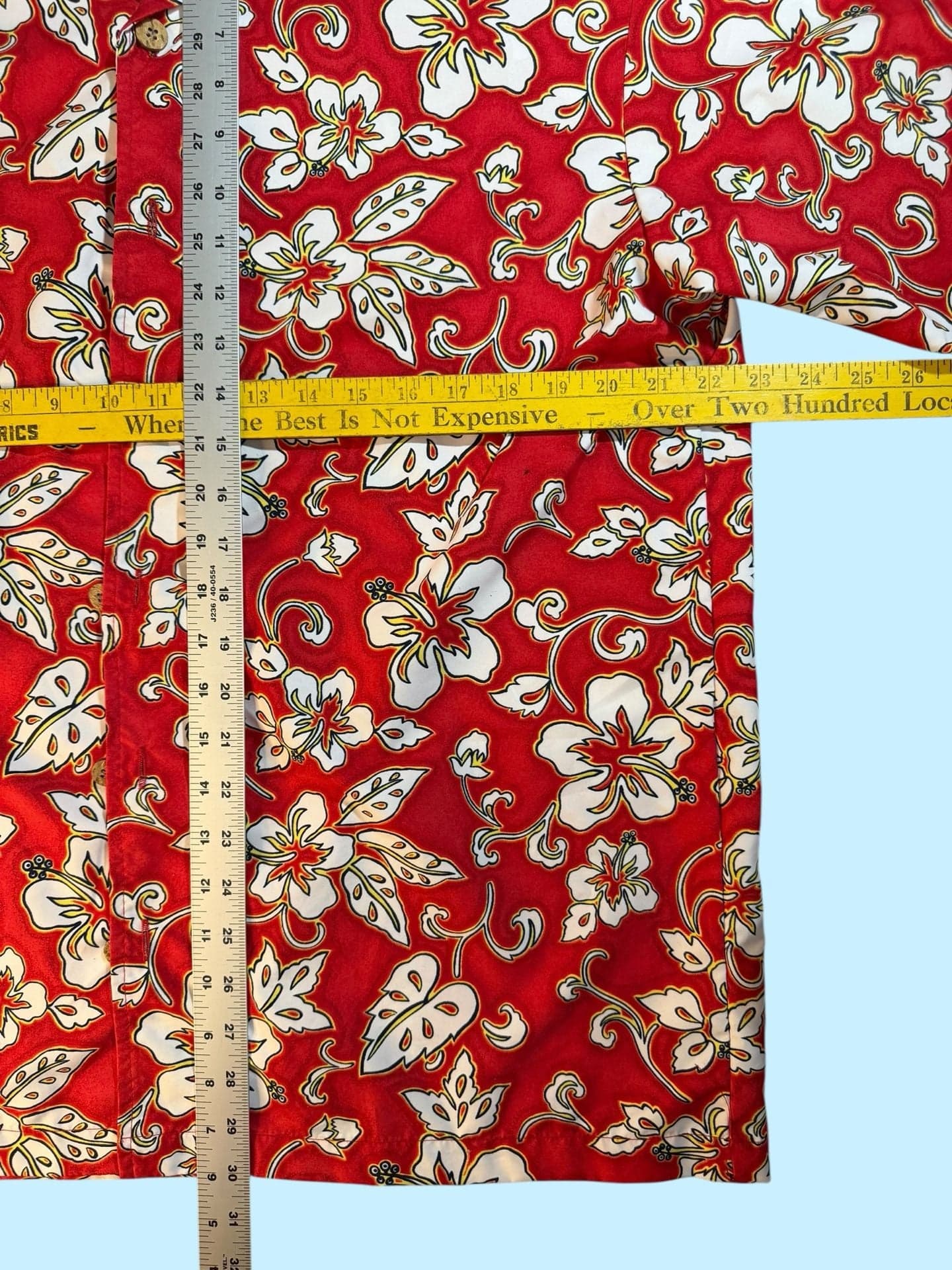 ODO Men's Red Hibiscus Floral Tropical Hawaiian Aloha Shirt Size Large - Thumbnail 5