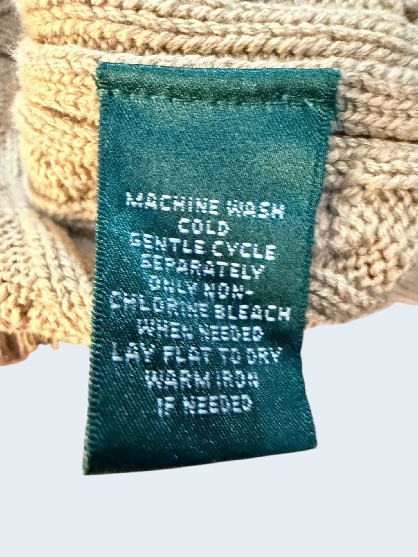 Lauren Ralph Lauren Women's Tan Cable Knit Full Zip Crest Cardigan Sweater M - Thumbnail 4