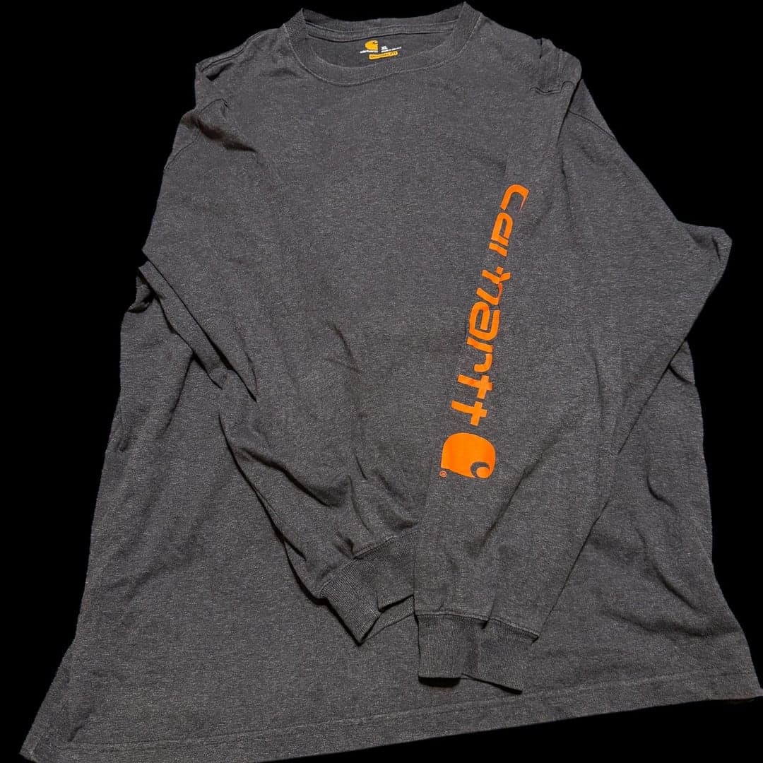 Carhartt Loose Fit Heavyweight Long-Sleeve Logo Sleeve Graphic T-Shirt - Image 1