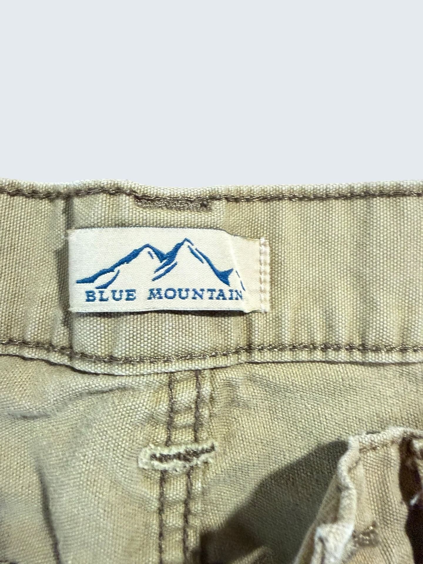 Blue Mountain Men's Canvas Carpenter Work Pants 34x32 Tan Distressed Paint Spla - Thumbnail 3