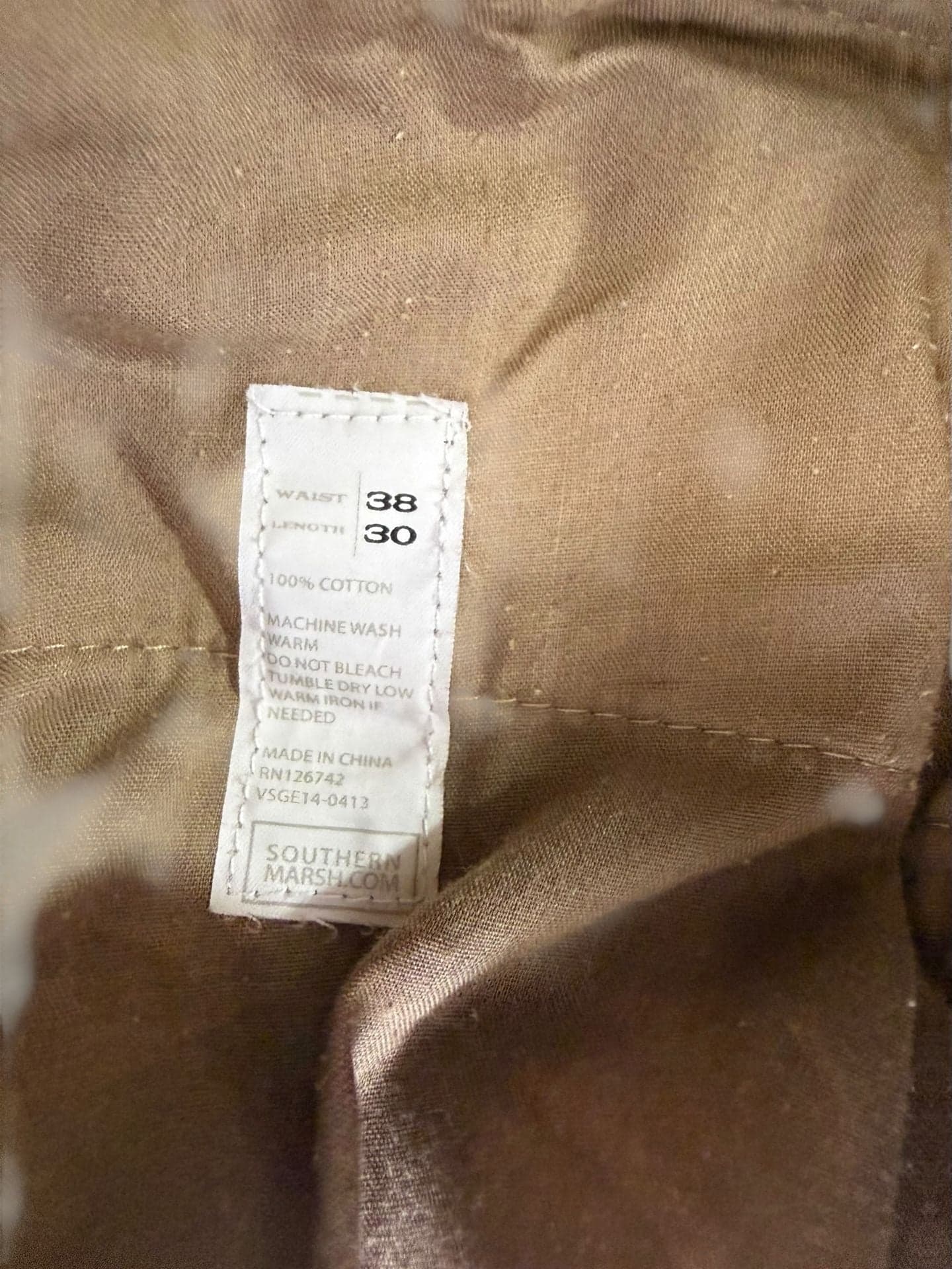 Southern Marsh Men's Canvas Chino Pants Beige Khaki 38x30 - Thumbnail 4