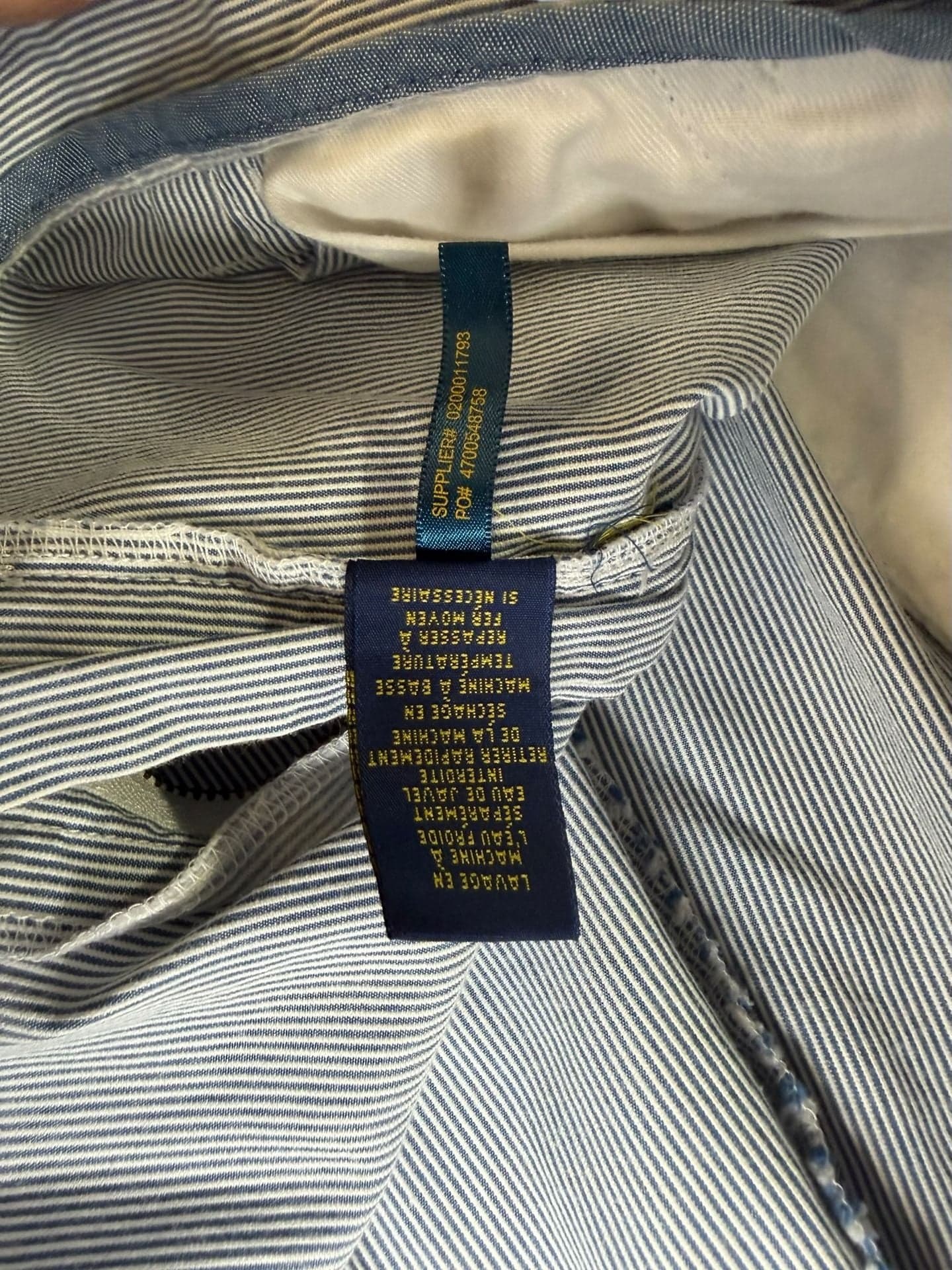 Polo Ralph Lauren Blue White Striped Seersucker Classic Fit 6" Shorts - Thumbnail 4