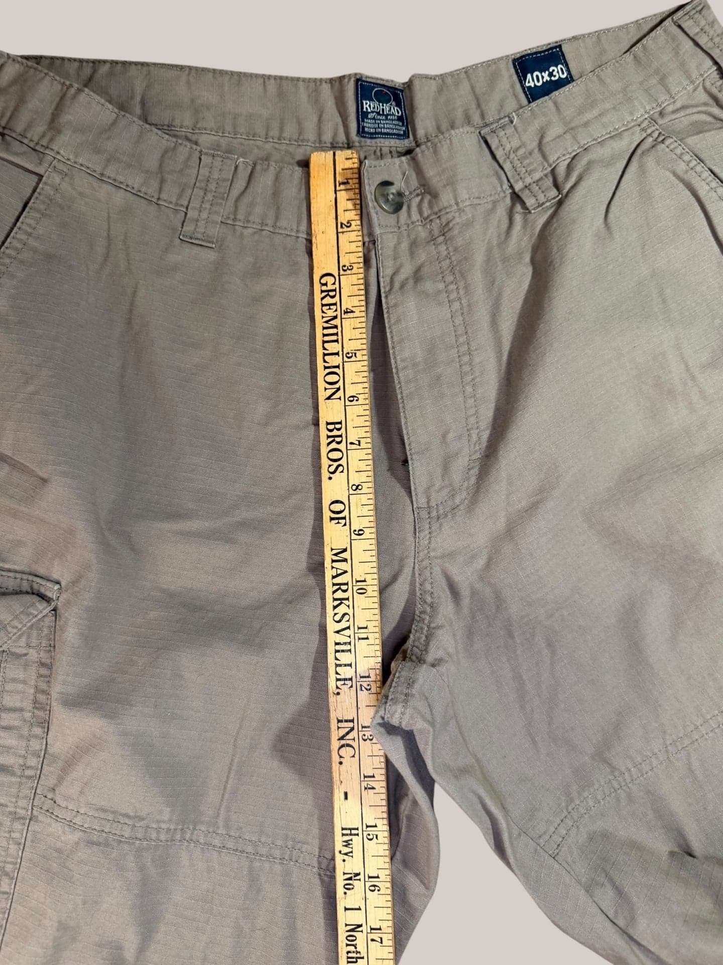 RedHead Men's Tan Ripstop Cargo Utility Work Pants 40x30 - Thumbnail 6