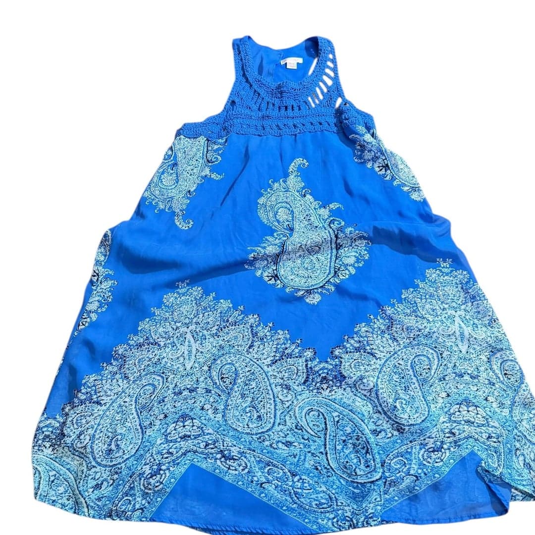 Xhilaration Blue Paisley Sleeveless Dress XS - Image 1