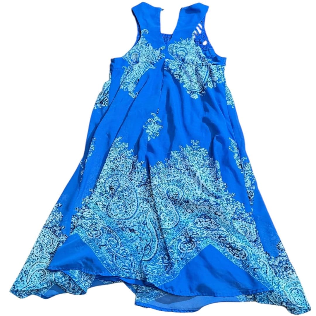 Xhilaration Blue Paisley Sleeveless Dress XS - Thumbnail 2