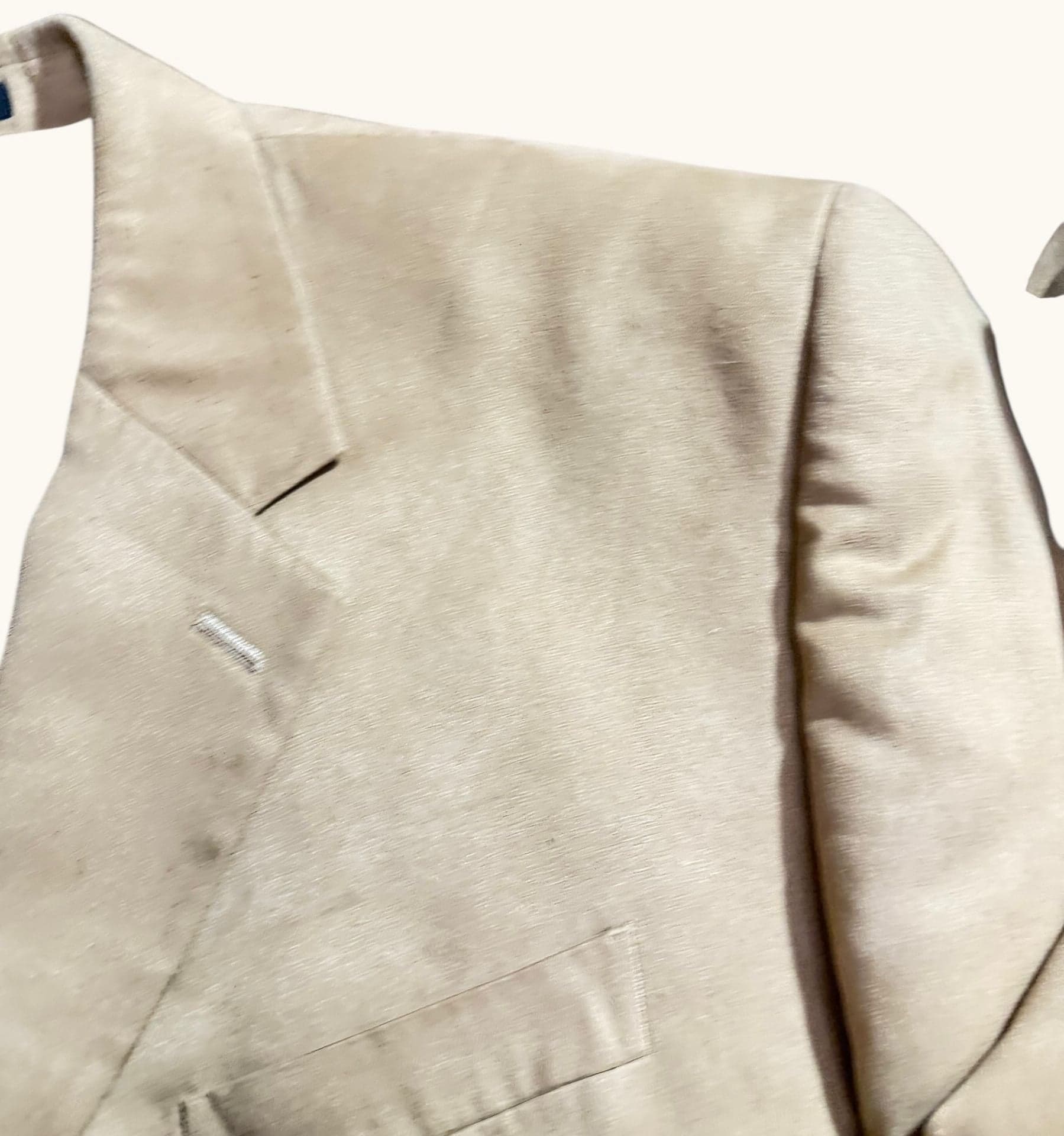 Chaps Men's Tan Faux Suede Two-Button Blazer with Paisley Lining - Thumbnail 7