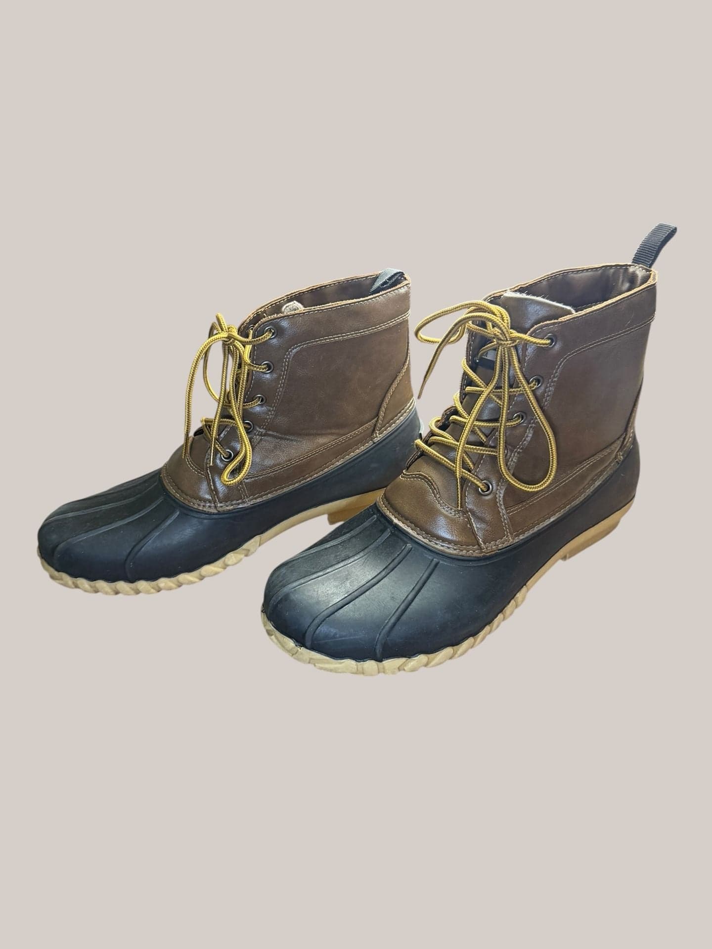 Itasca Men's Size 12 Lace Up Duck Boots Brown and Black Waterproof - Thumbnail 2