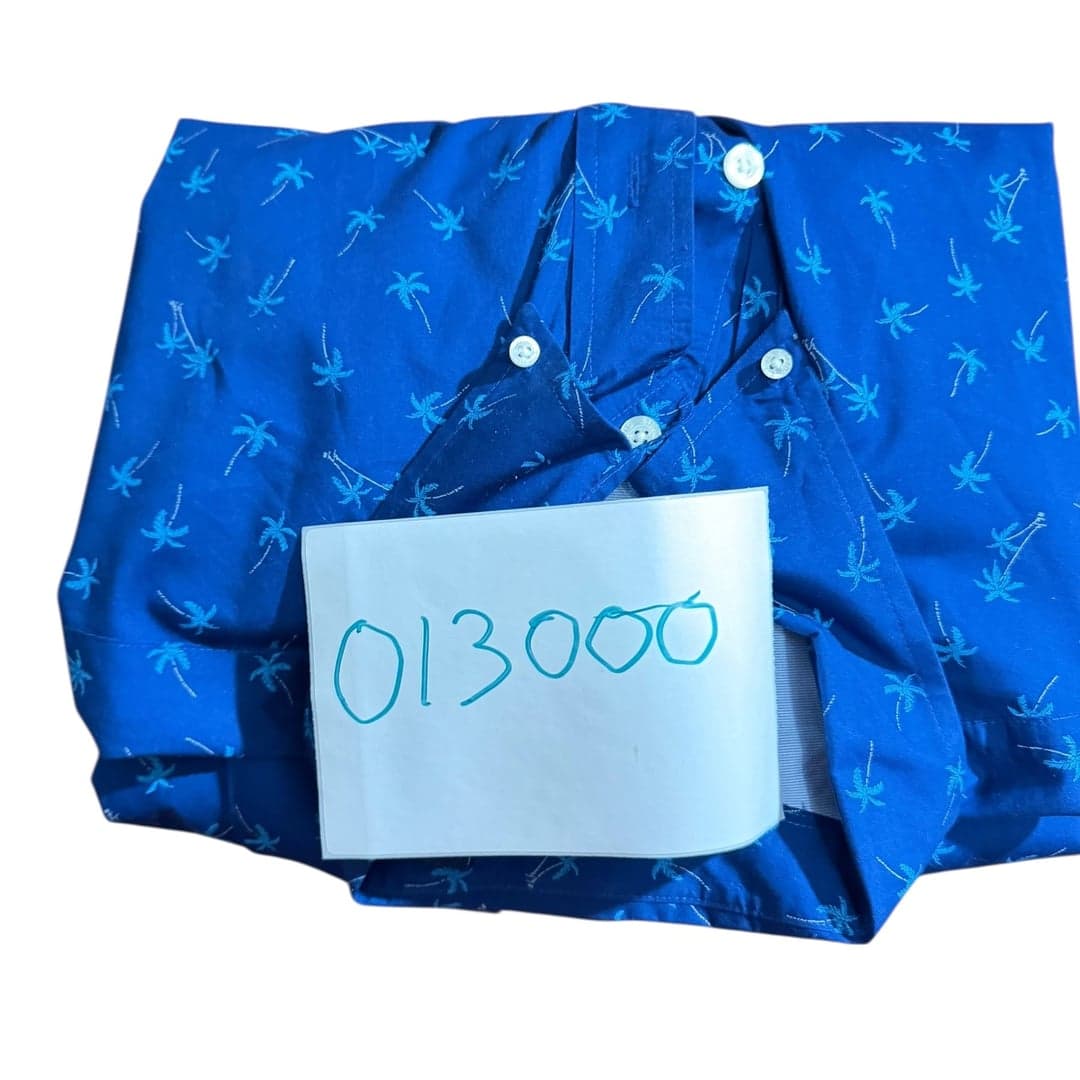 IZOD Men's Big & Tall 2XL Short Sleeve Button-Down Palm Tree Print Shirt - Thumbnail 7