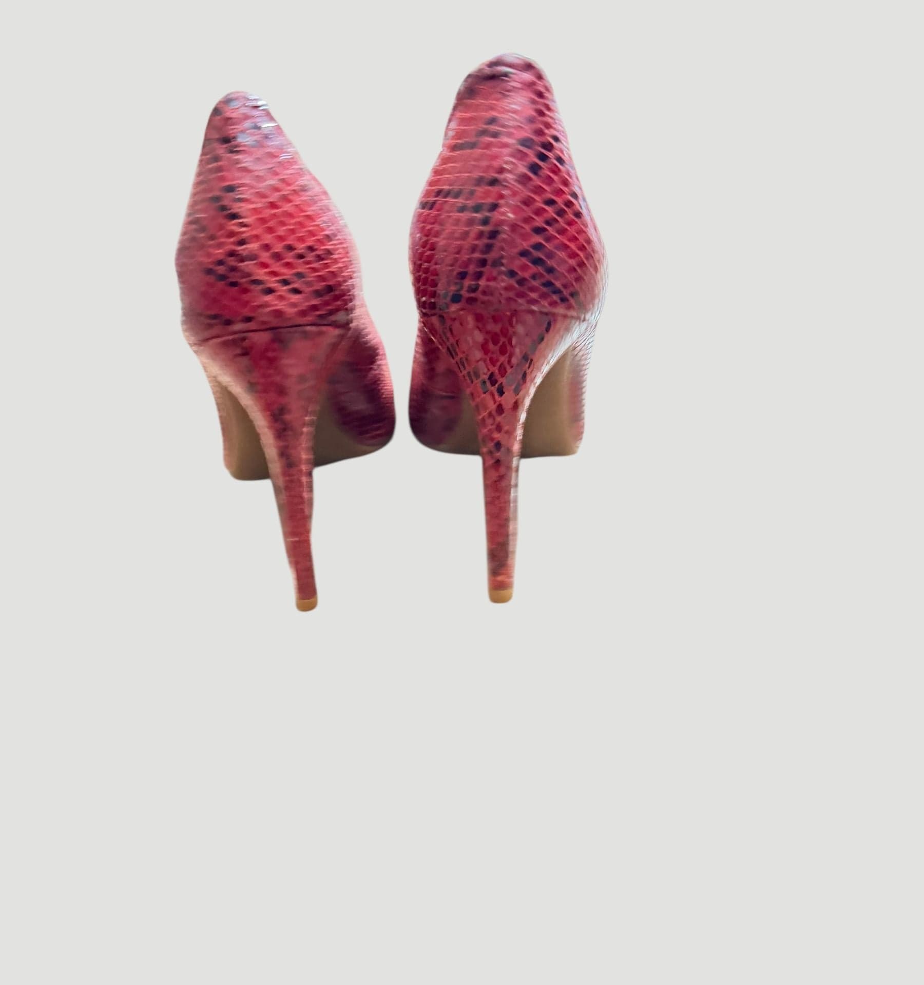 Gianni Bini Larsa Red Snake Print Pointed Toe Stiletto Pumps - Thumbnail 5