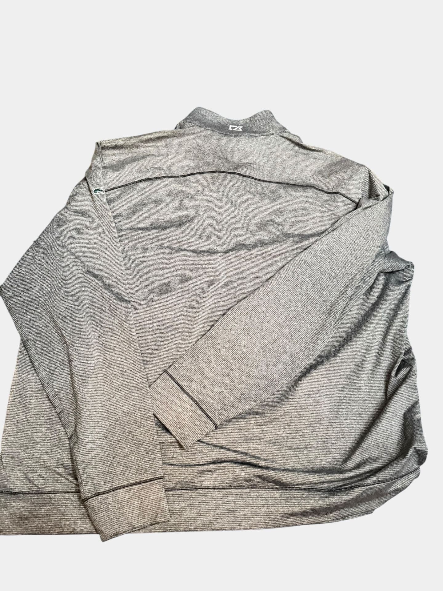 Cutter & Buck CB DryTec Grey Striped 1/4 Zip Performance Pullover XXL - Thumbnail 2