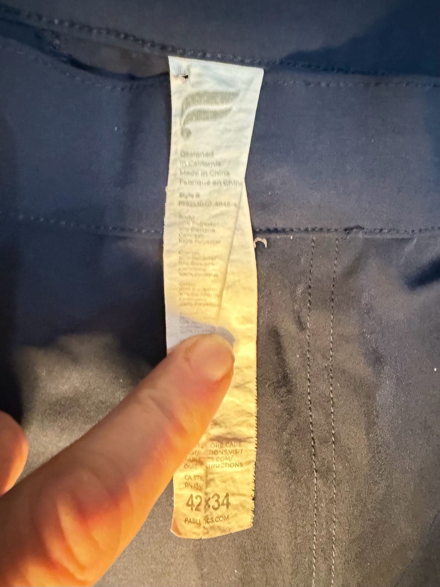 Fabletics Men's The Don Trouser Classic Fit Blue Performance Pants 42x34 - Thumbnail 3