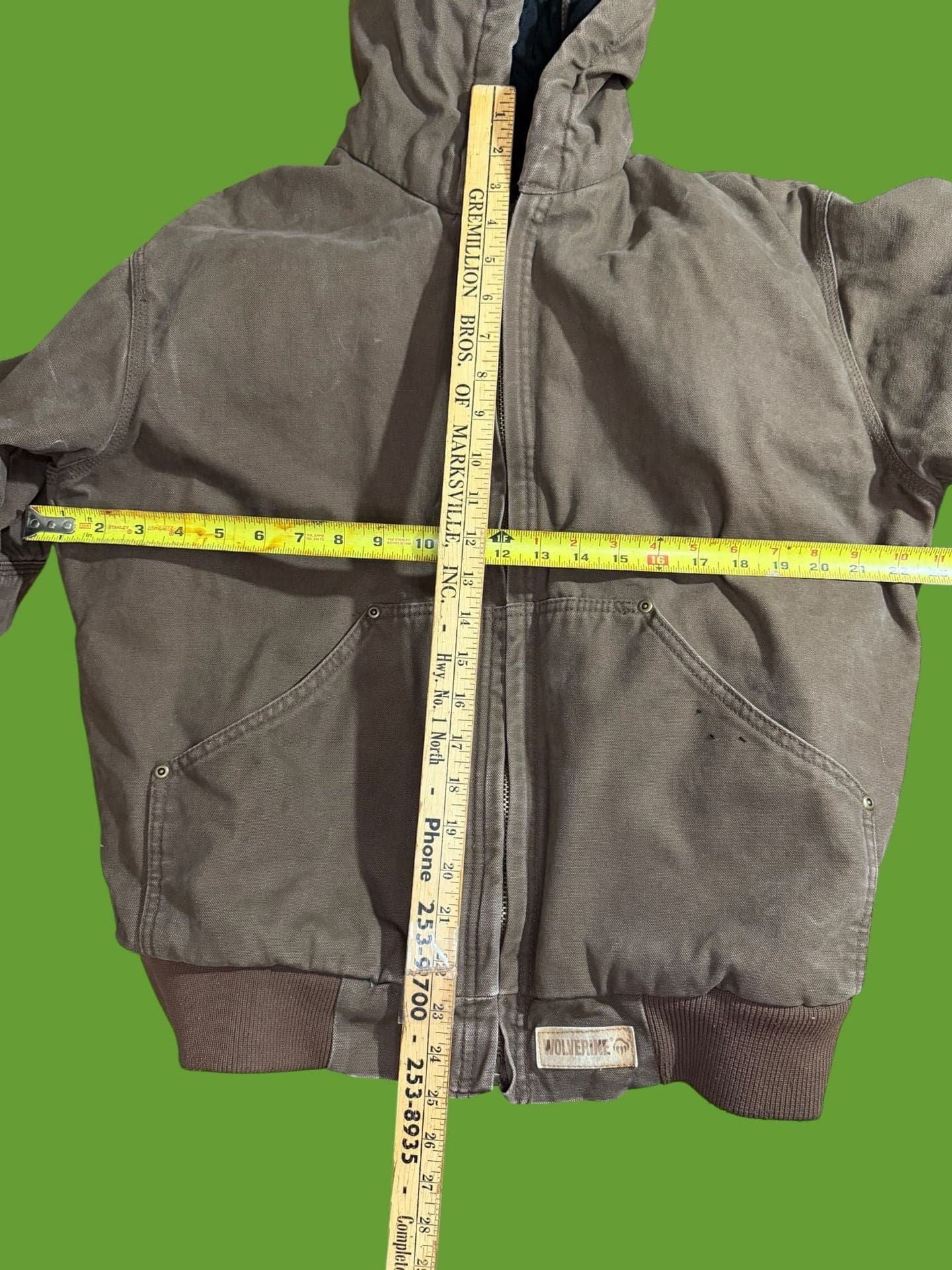 Wolverine Men's Small Brown Canvas Hooded Quilt-Lined Work Jacket - Thumbnail 8