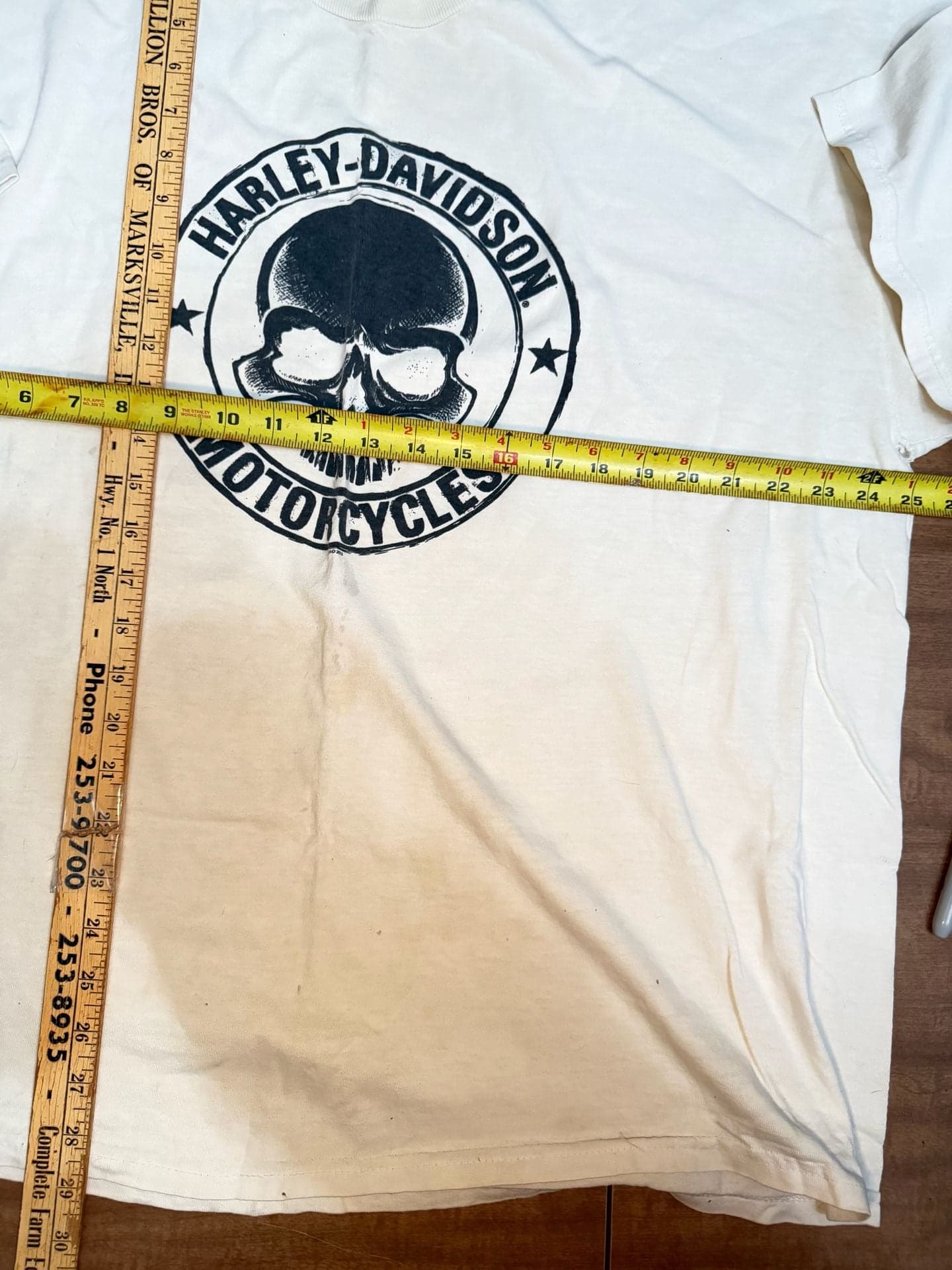 Vintage Harley-Davidson Old Glory Laurel MD Willie G Skull Graphic T-Shirt 2XL