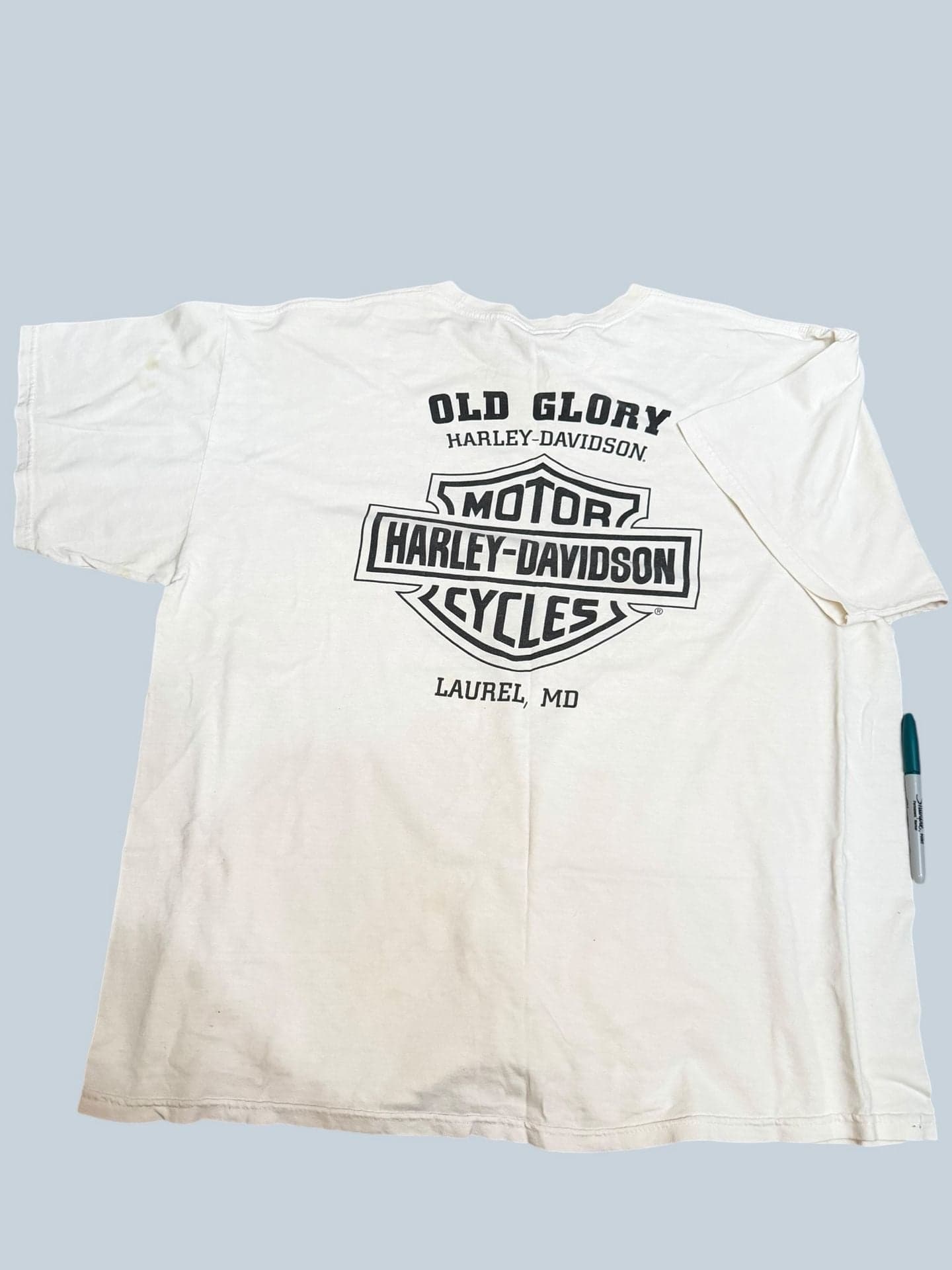 Vintage Harley-Davidson Old Glory Laurel MD Willie G Skull Graphic T-Shirt 2XL - Thumbnail 3