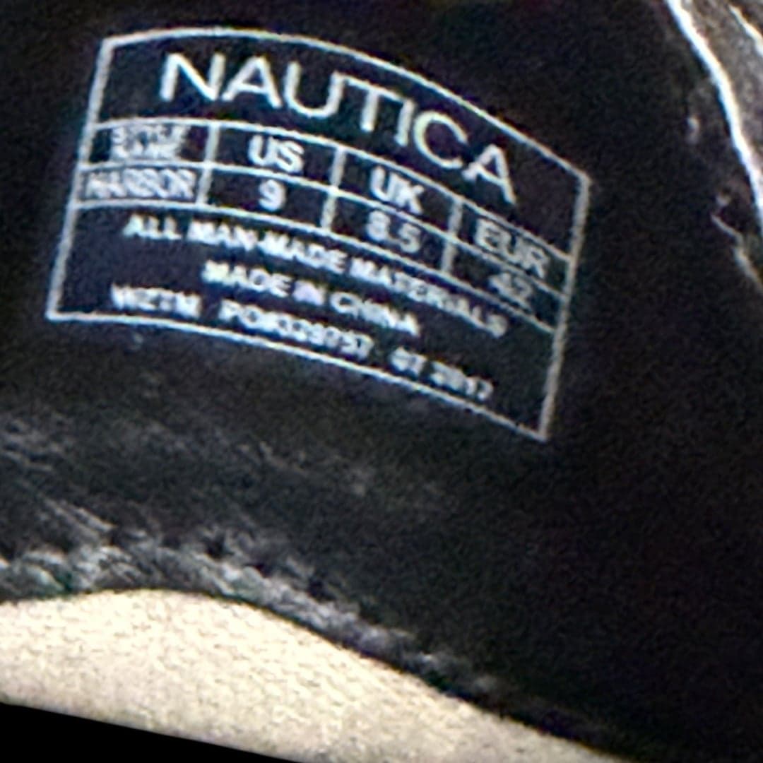 Nautica Men’s Black Leather Dress Shoes Plain Toe Lace Up Size 9 - Thumbnail 6