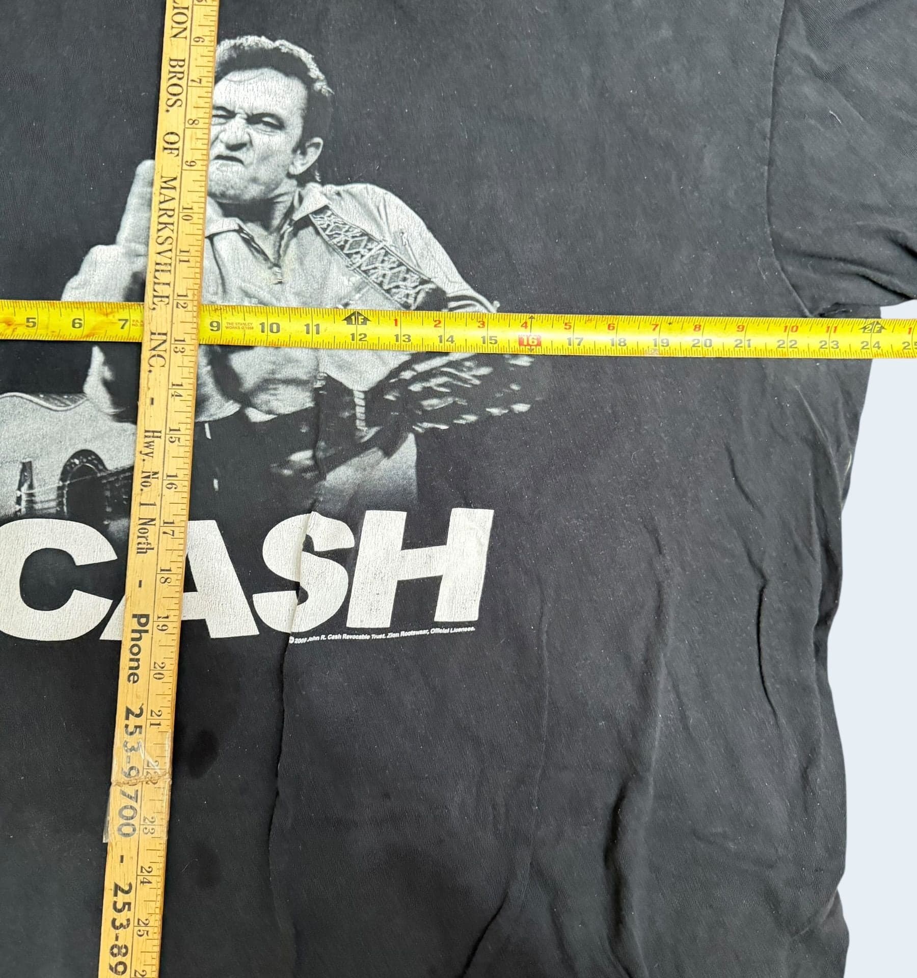 Vintage 2009 Zion Rootswear Johnny Cash Middle Finger Graphic T-Shirt 2X - Thumbnail 5
