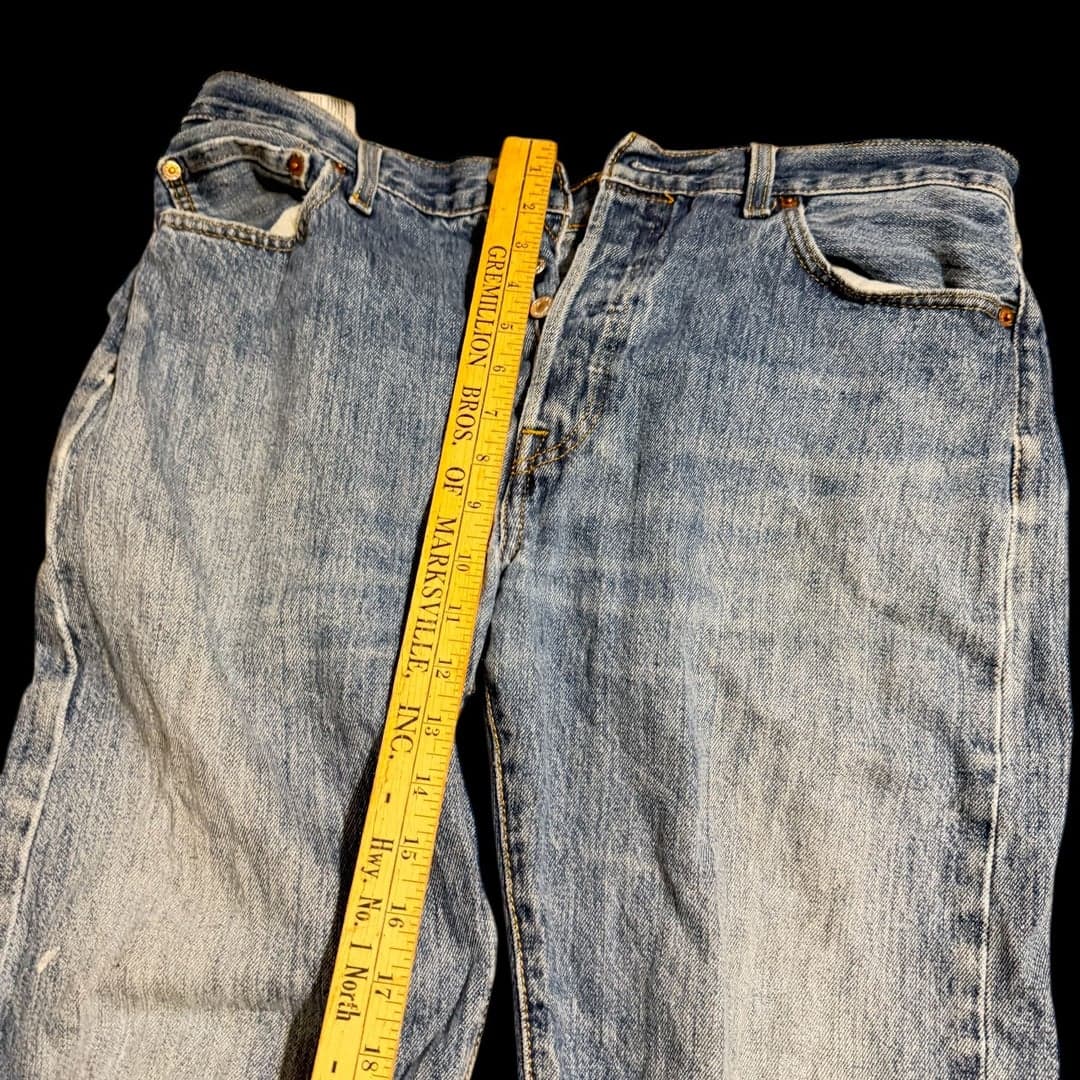 Levi’s 501 Original Fit Jeans Men’s 34x34 Button Fly Raw Hem Distressed - Thumbnail 5