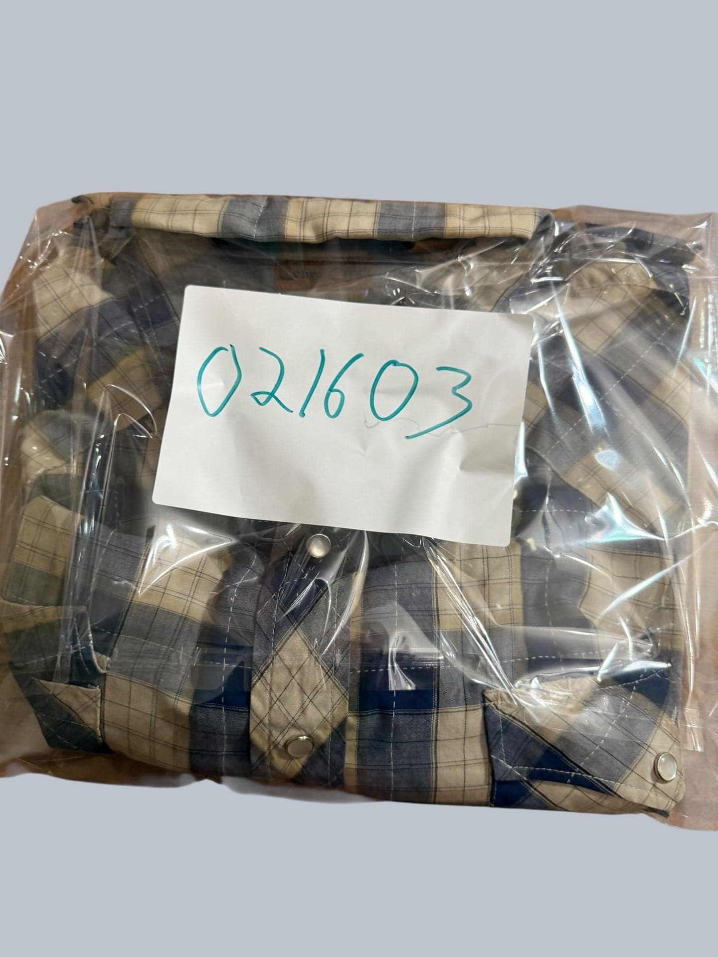 Cobra Creek Men's 2XLT Blue and Tan Plaid Short Sleeve Pearl Snap Western Shirt - Thumbnail 6