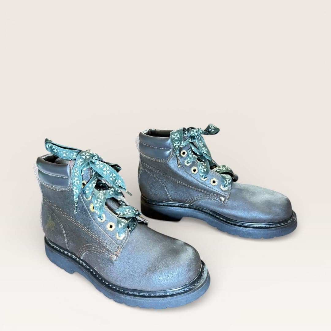 Gauchos Leather Lace-Up Work Boots Size 8 - Image 1