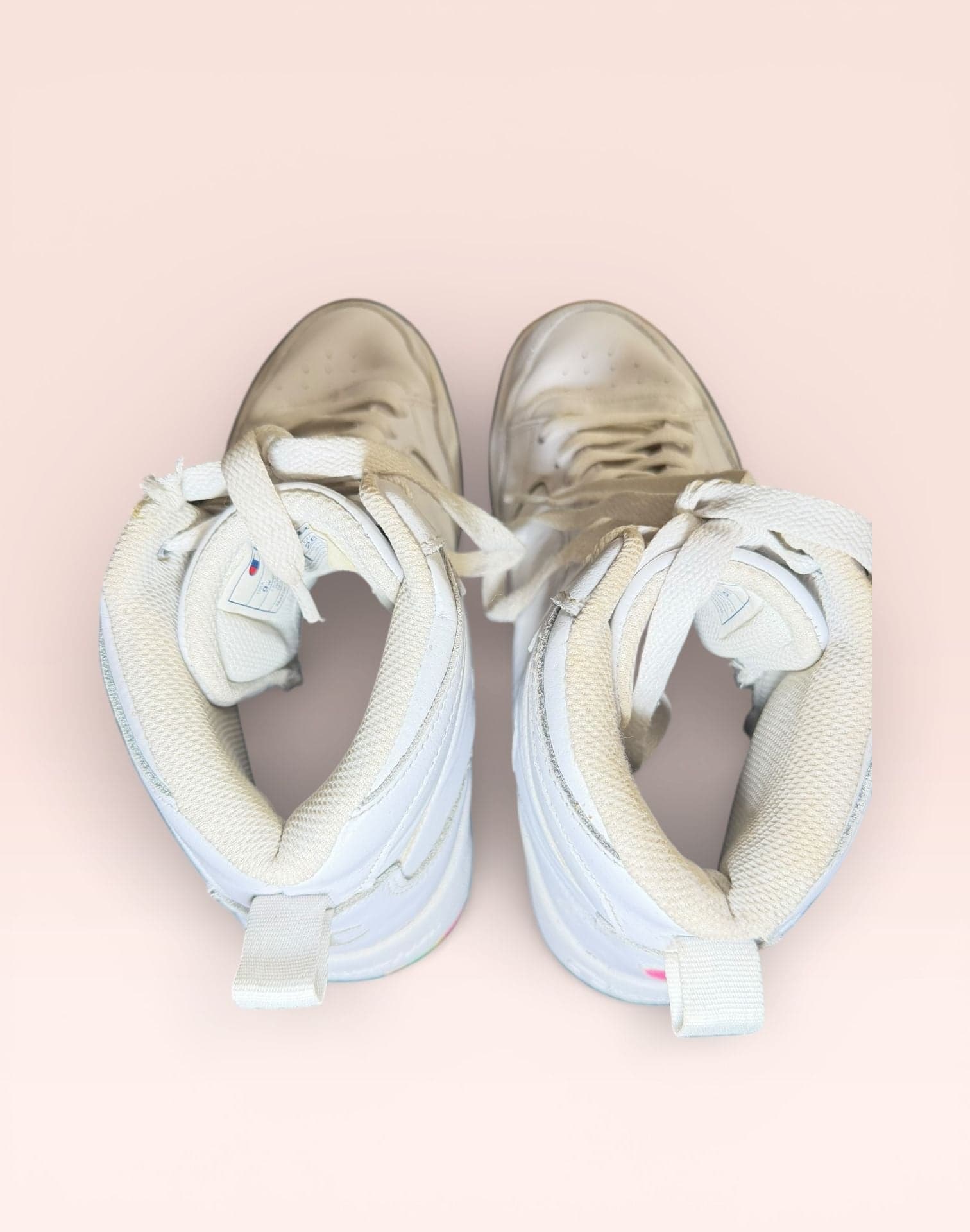 Champion Women's Drome 19 Hi White High-Top Sneakers with Rainbow Accents - Thumbnail 6