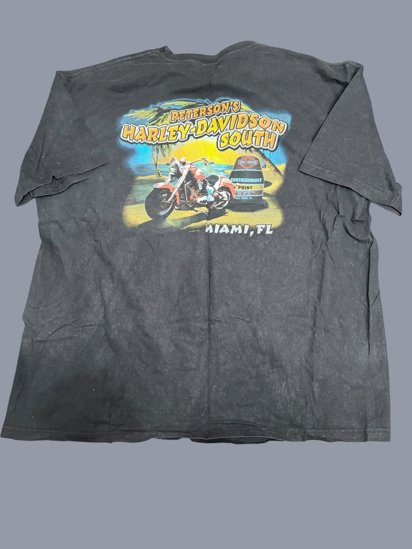 Harley-Davidson Peterson's South Miami Florida Bar & Shield T-Shirt 2XL - Thumbnail 2