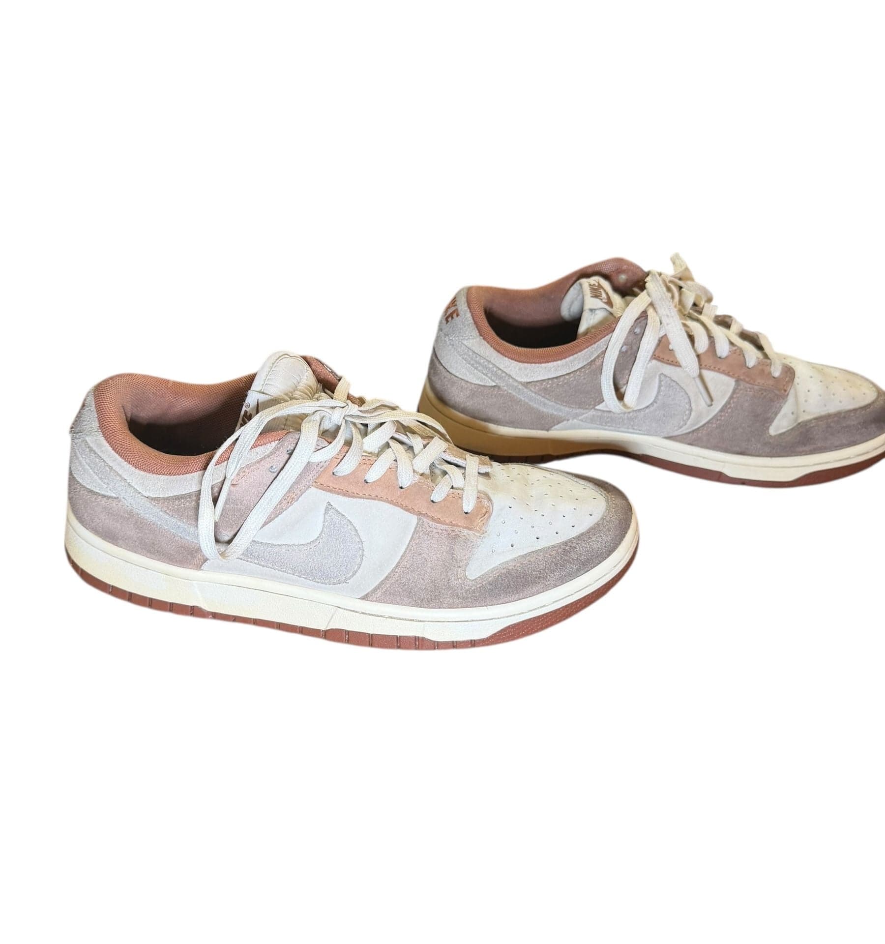 Nike Dunk Low Womens 9 Sail Tan Suede Gum Sole Sneakers DD1390-100 - Thumbnail 3