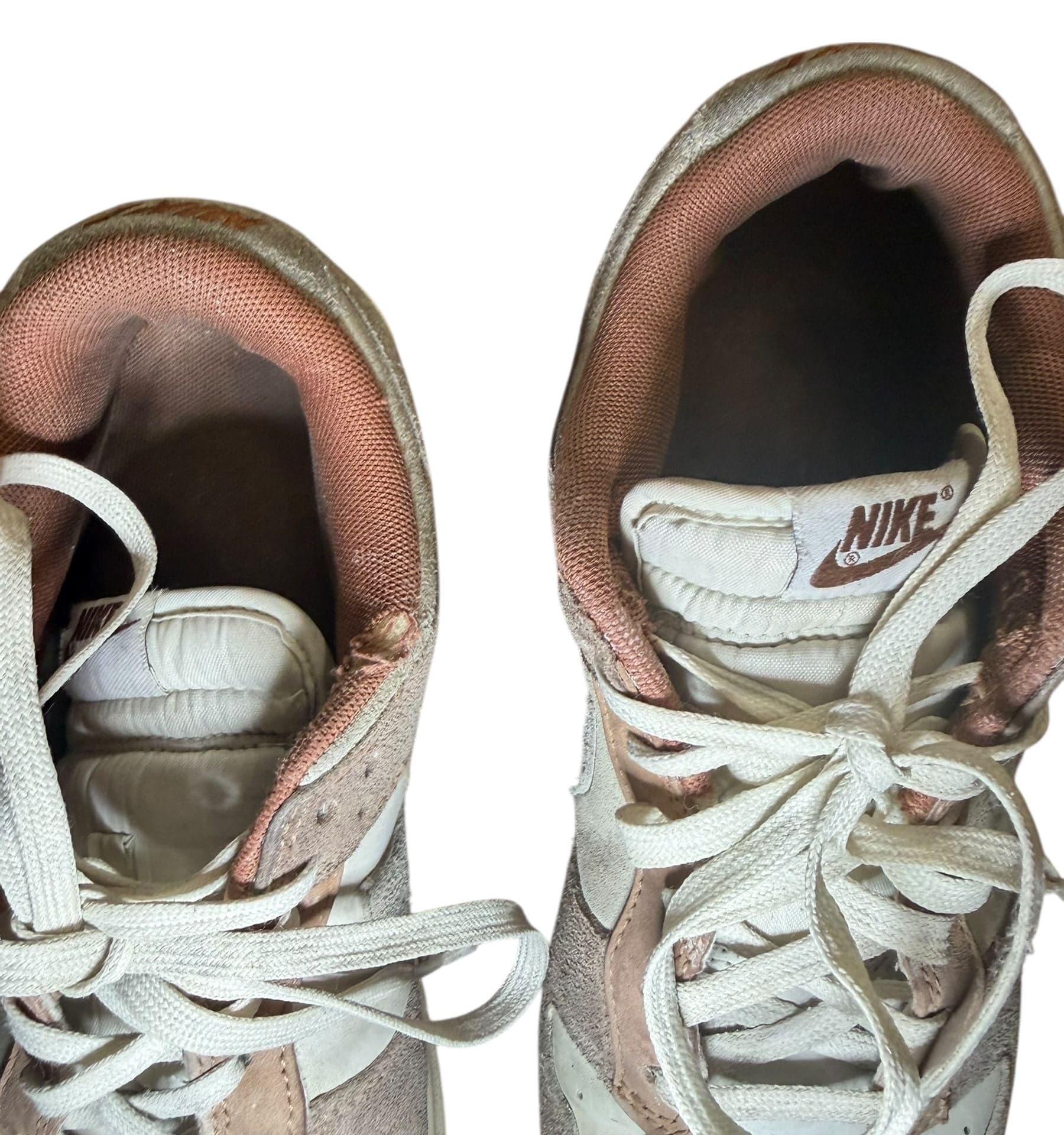 Nike Dunk Low Womens 9 Sail Tan Suede Gum Sole Sneakers DD1390-100 - Thumbnail 6