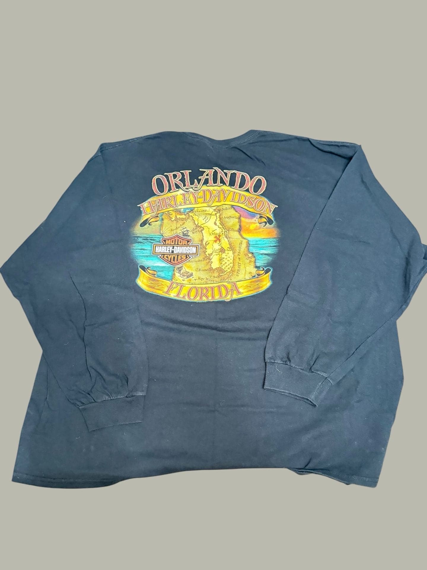 Harley-Davidson Orlando Florida Pirate Skull Long Sleeve Graphic T-Shirt 3XL - Thumbnail 2