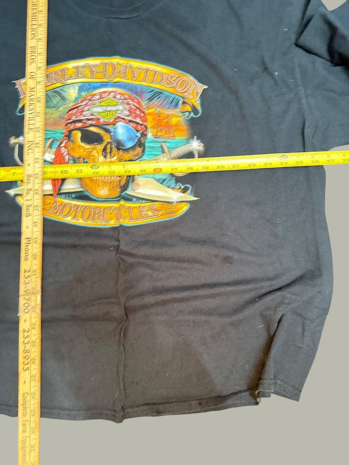 Harley-Davidson Orlando Florida Pirate Skull Long Sleeve Graphic T-Shirt 3XL - Thumbnail 5