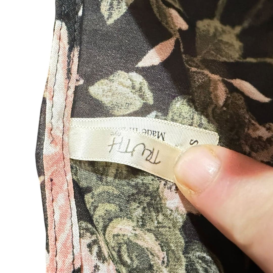 Truth Black Floral Maxi Dress Women’s Size Small Made in India - Thumbnail 3