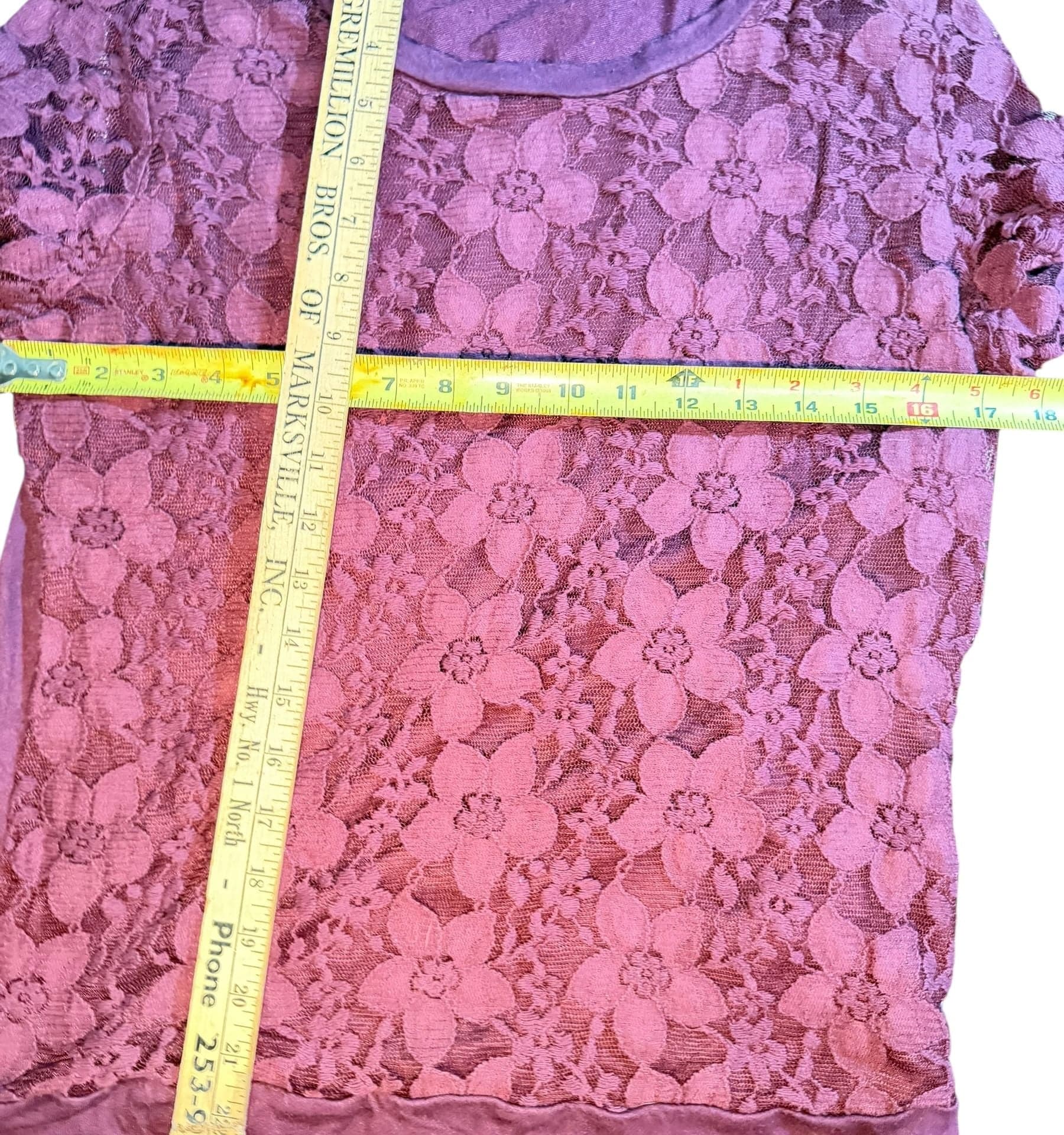 Adrianna Papell Women’s Purple Lace Overlay Top - Size M - Thumbnail 6