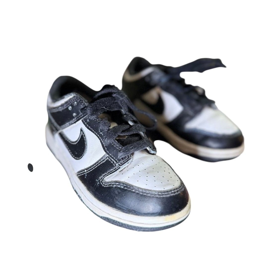 Nike Air Force 1 Low Black/White Youth Sneakers - Size 12C - Thumbnail 2