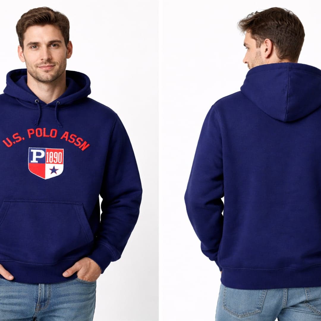 U.S. Polo Assn. Navy Blue Hoodie Sweatshirt - Men’s XXL - Image 1