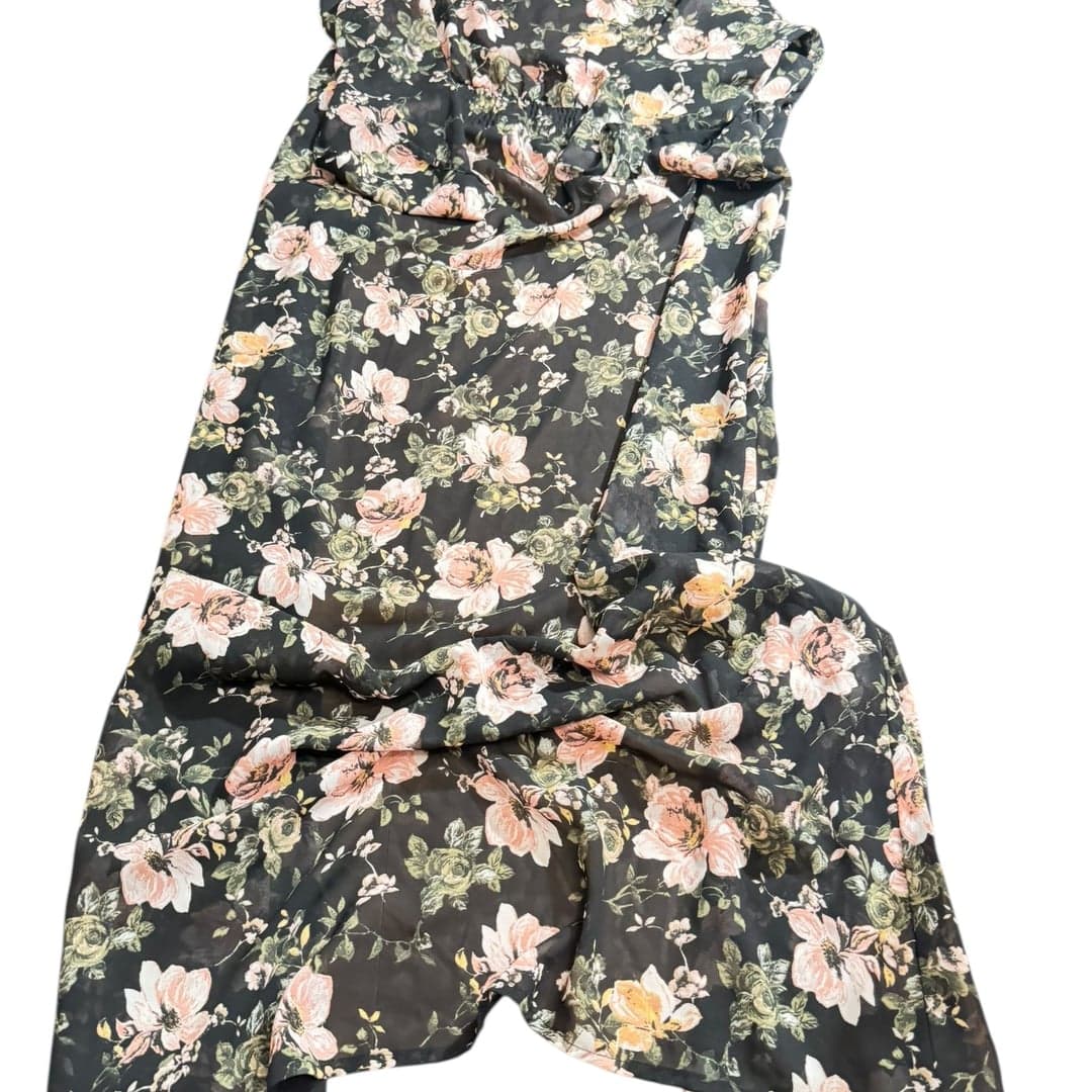 Truth Black Floral Maxi Dress Women’s Size Small Made in India - Thumbnail 2