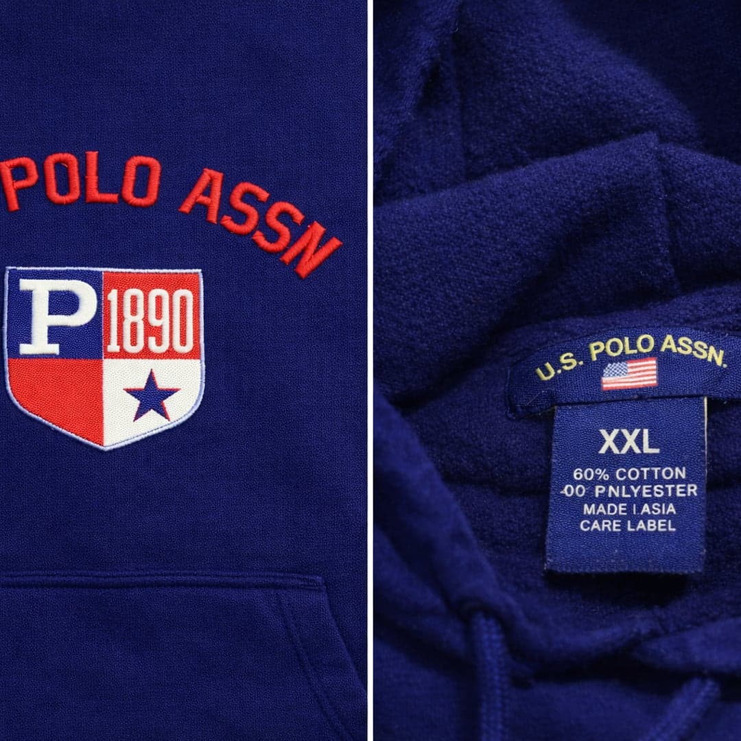 U.S. Polo Assn. Navy Blue Hoodie Sweatshirt - Men’s XXL - Thumbnail 3
