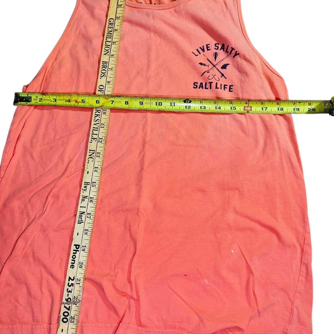 Salt Life “Live Salty” Tank Top | Coral | Unisex Large - Thumbnail 7