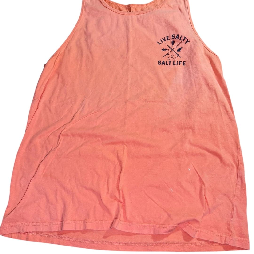 Salt Life “Live Salty” Tank Top | Coral | Unisex Large - Thumbnail 3