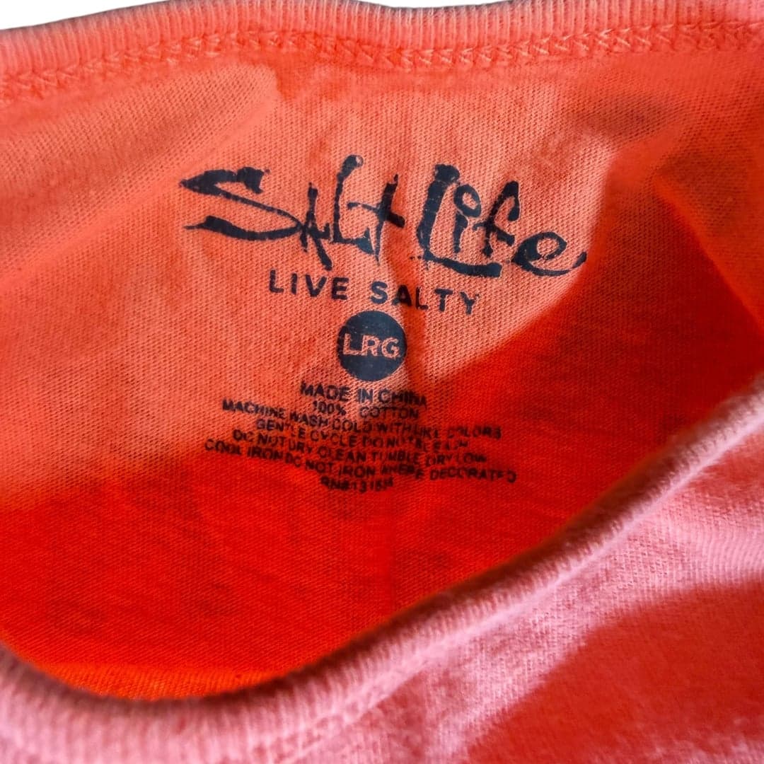 Salt Life “Live Salty” Tank Top | Coral | Unisex Large - Thumbnail 5