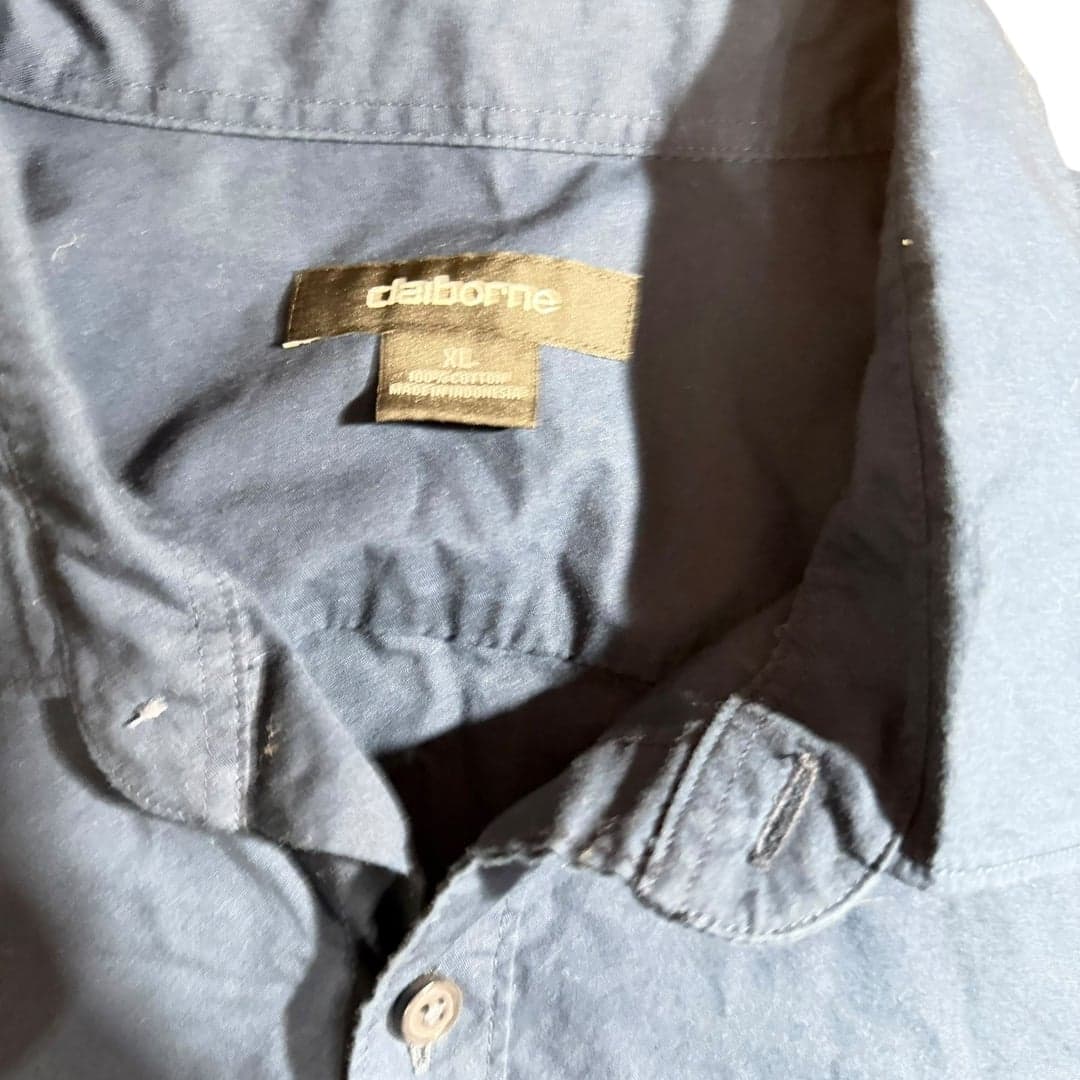 Men’s Claiborne Long Sleeve Button-Down Dress Shirt - Size XL - Navy Blue - Thumbnail 5