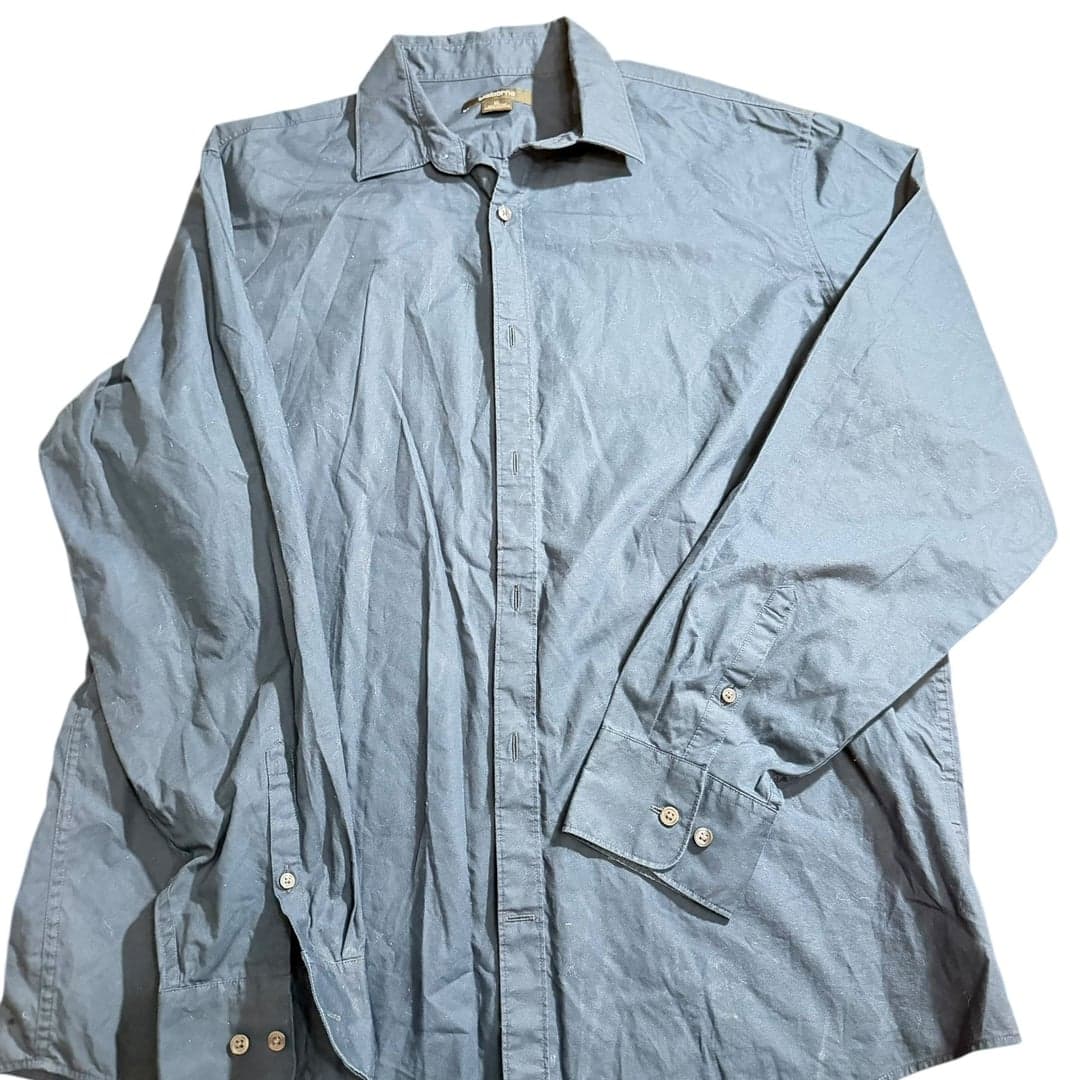 Men’s Claiborne Long Sleeve Button-Down Dress Shirt - Size XL - Navy Blue - Thumbnail 3