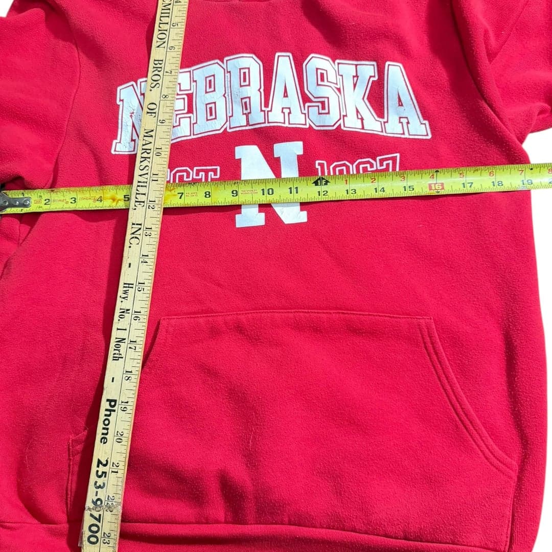 Nebraska Cornhuskers Red Pullover Hoodie Fleece Lined College Sweatshirt - Thumbnail 4