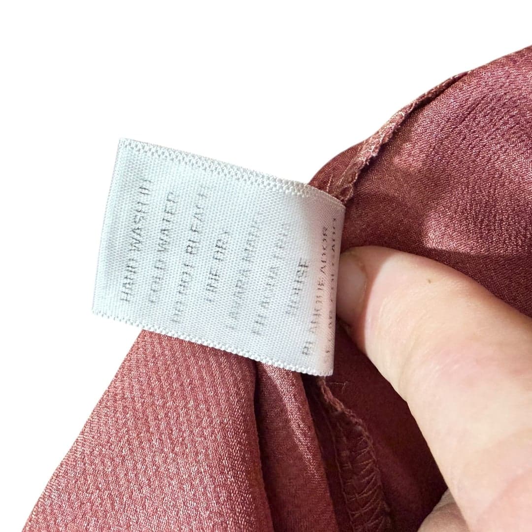 Entro Small Dusty Rose Smocked Puff Sleeve Top - Thumbnail 7